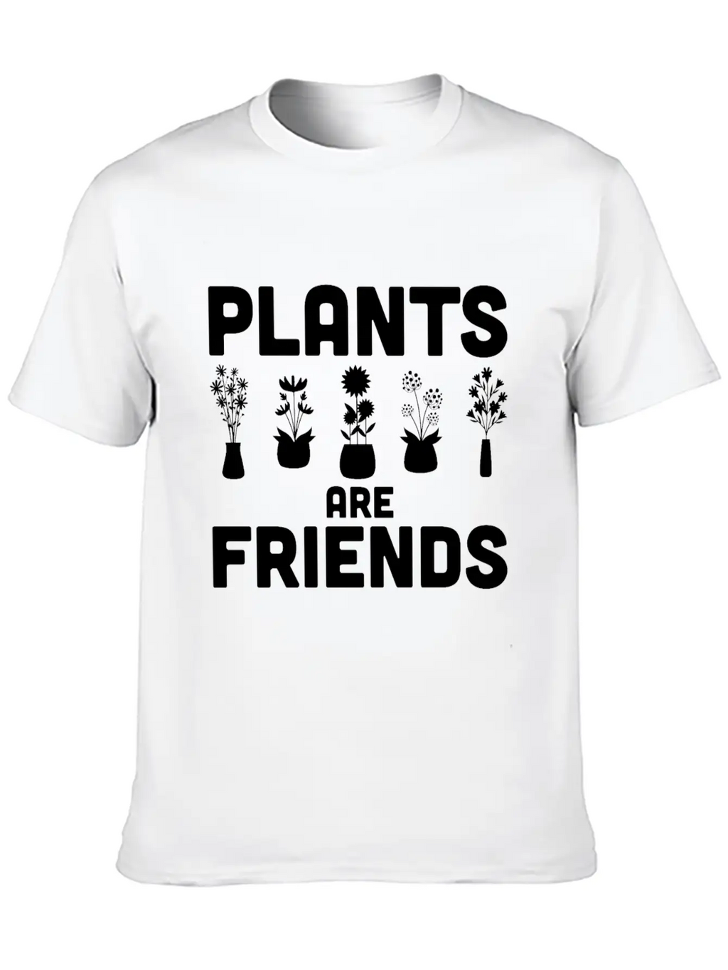 Plants Are Friends Unisex Short Sleeve Soft Cotton T-Shirt – Casual Everyday Wear