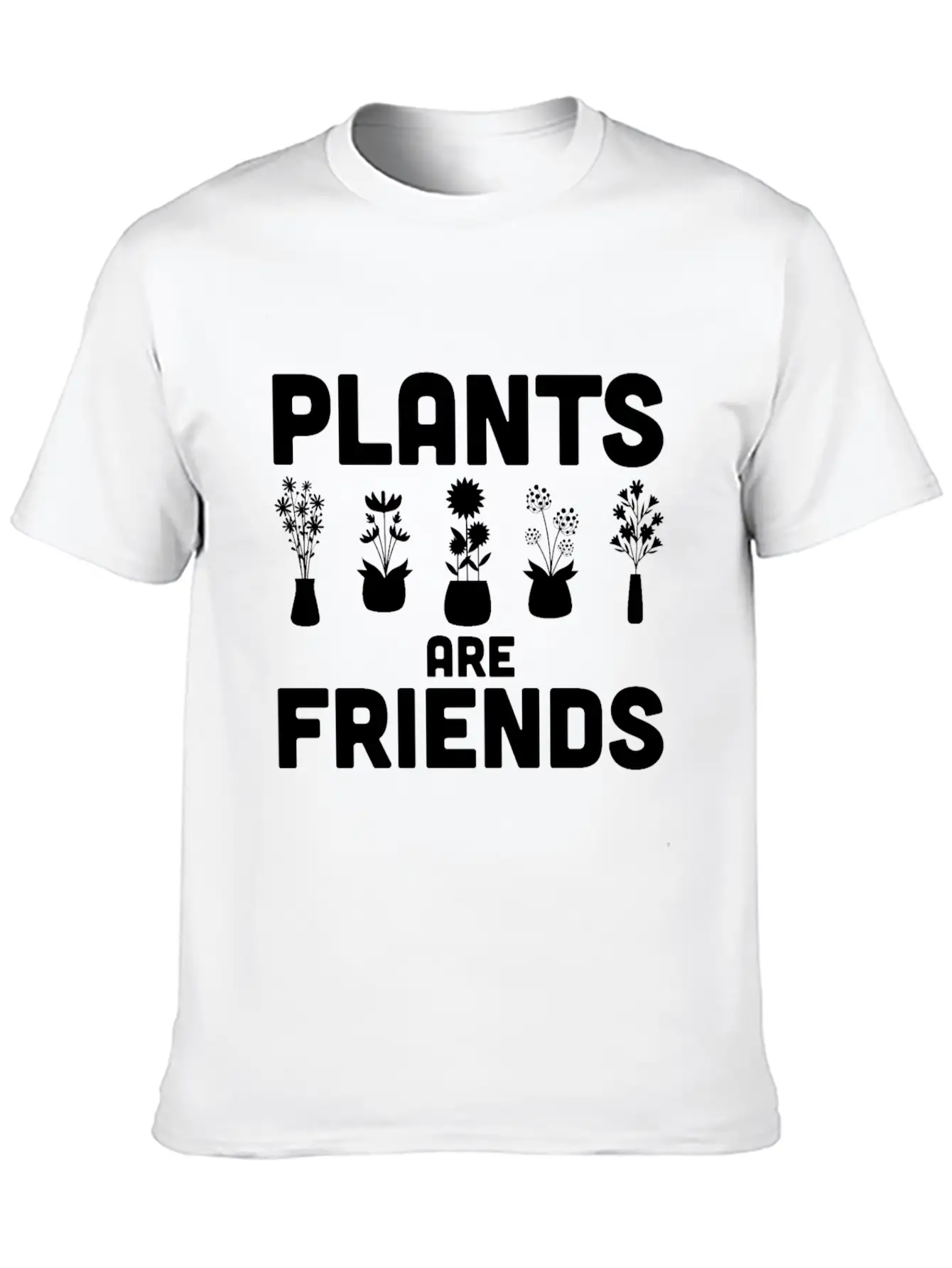 Plants Are Friends Unisex Short Sleeve Soft Cotton T-Shirt – Casual Everyday Wear