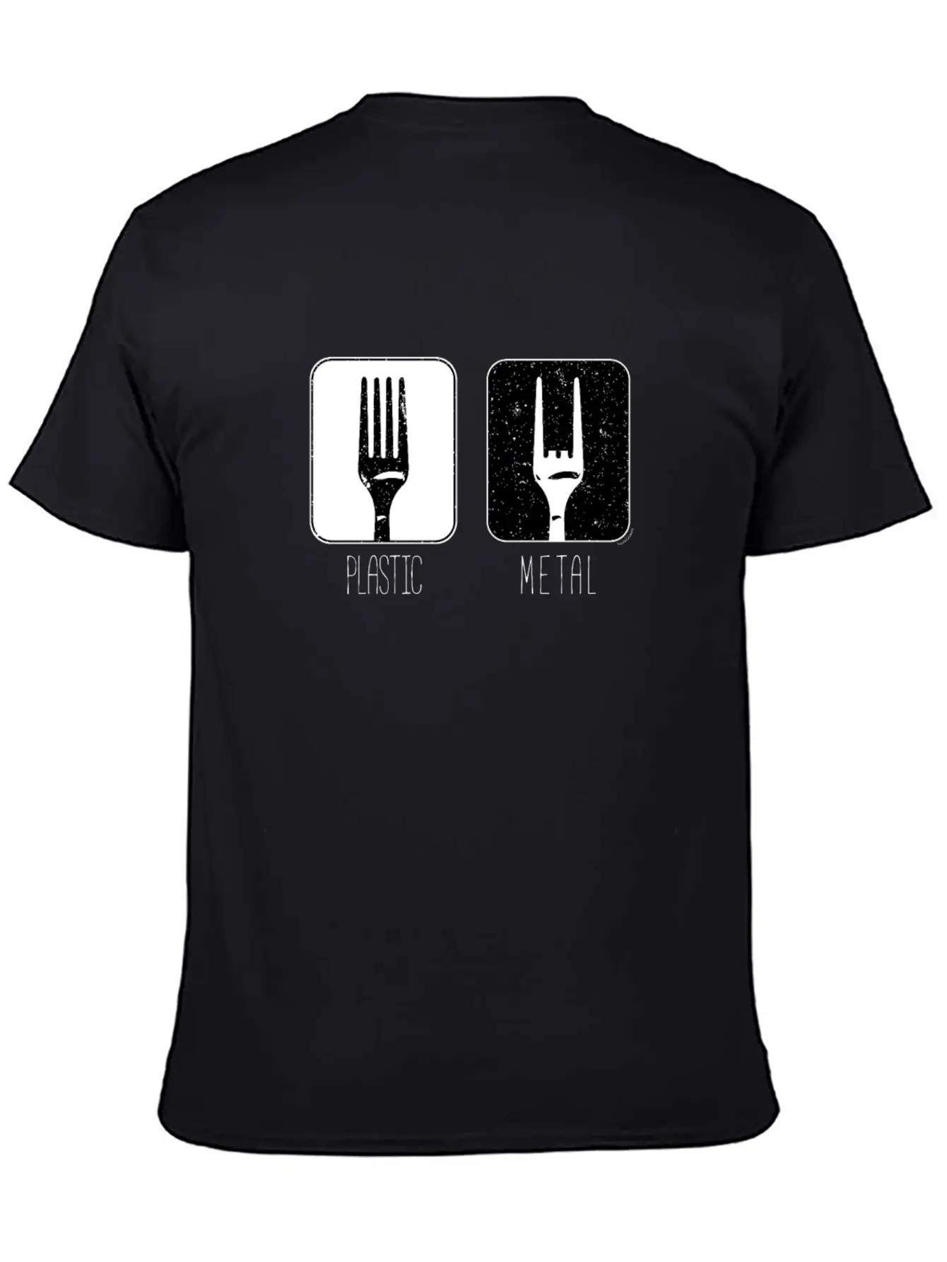 Plastic Metal Fork Breathable Soft Cotton T-Shirt – Timeless Casual Look