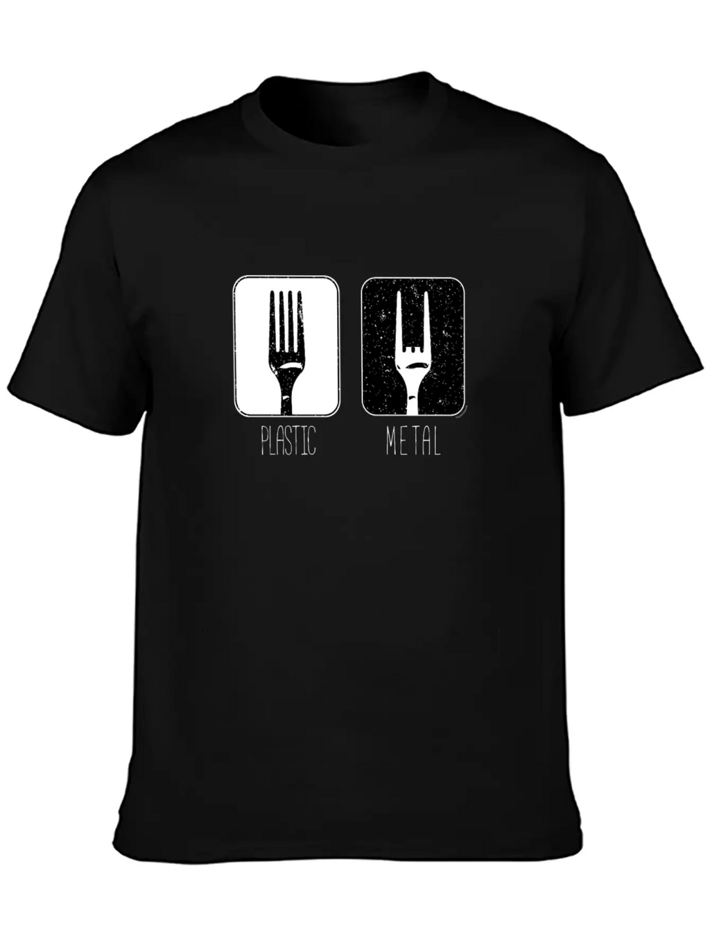 Plastic Metal Fork Breathable Soft Cotton T-Shirt – Timeless Casual Look