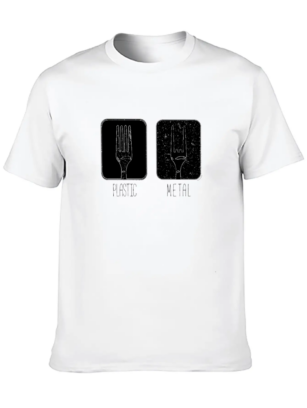 Plastic Metal Fork Breathable Soft Cotton T-Shirt – Timeless Casual Look