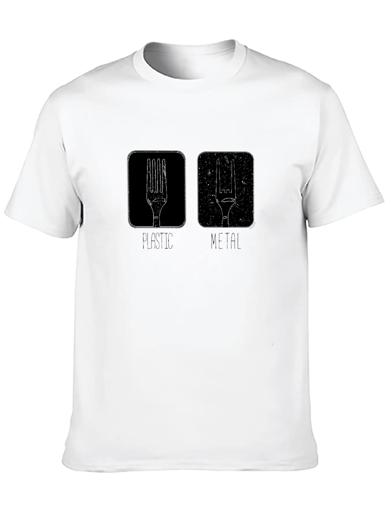 Plastic Metal Fork Breathable Soft Cotton T-Shirt – Timeless Casual Look