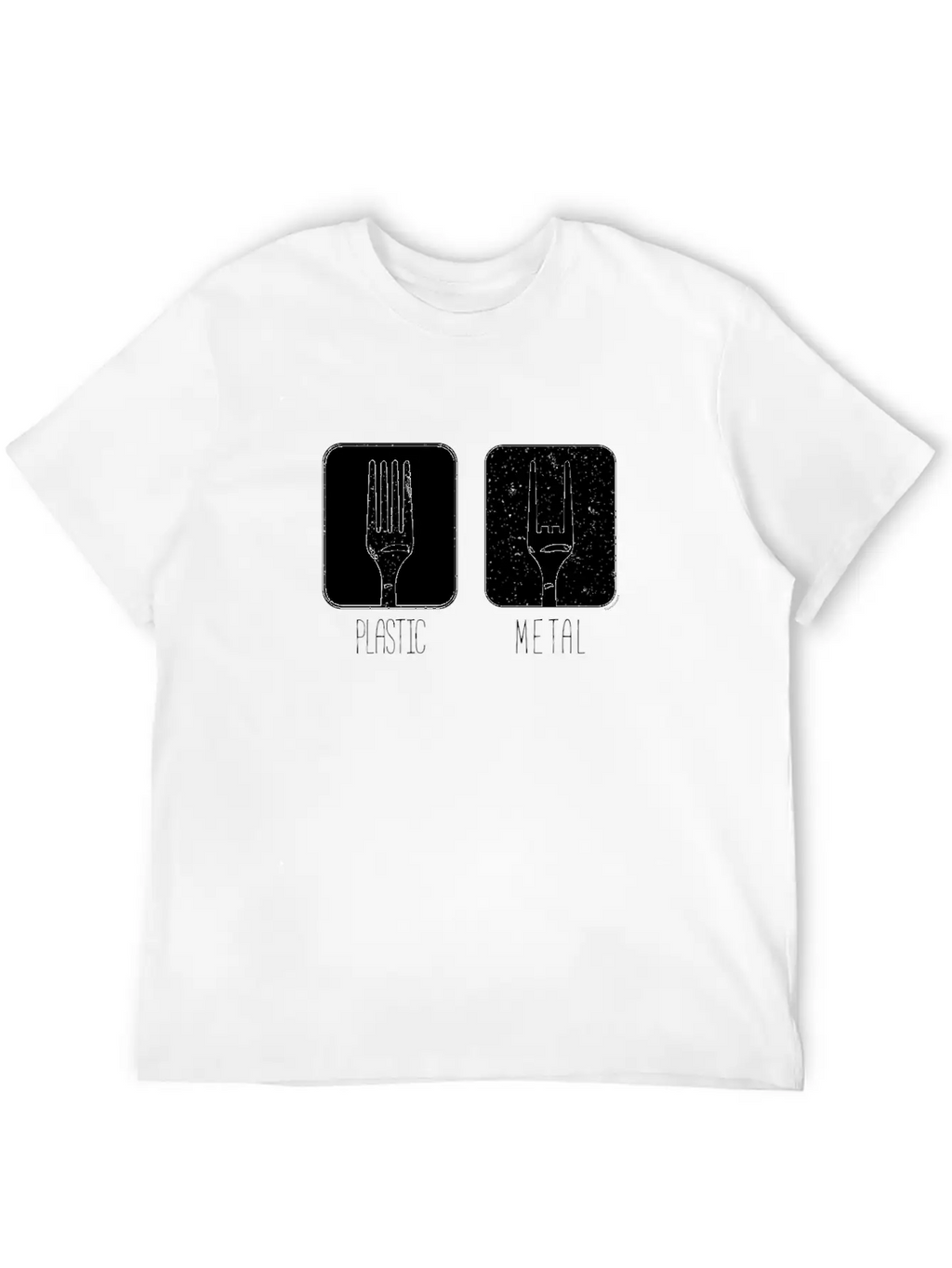 Plastic Metal Fork Breathable Soft Cotton T-Shirt – Timeless Casual Look