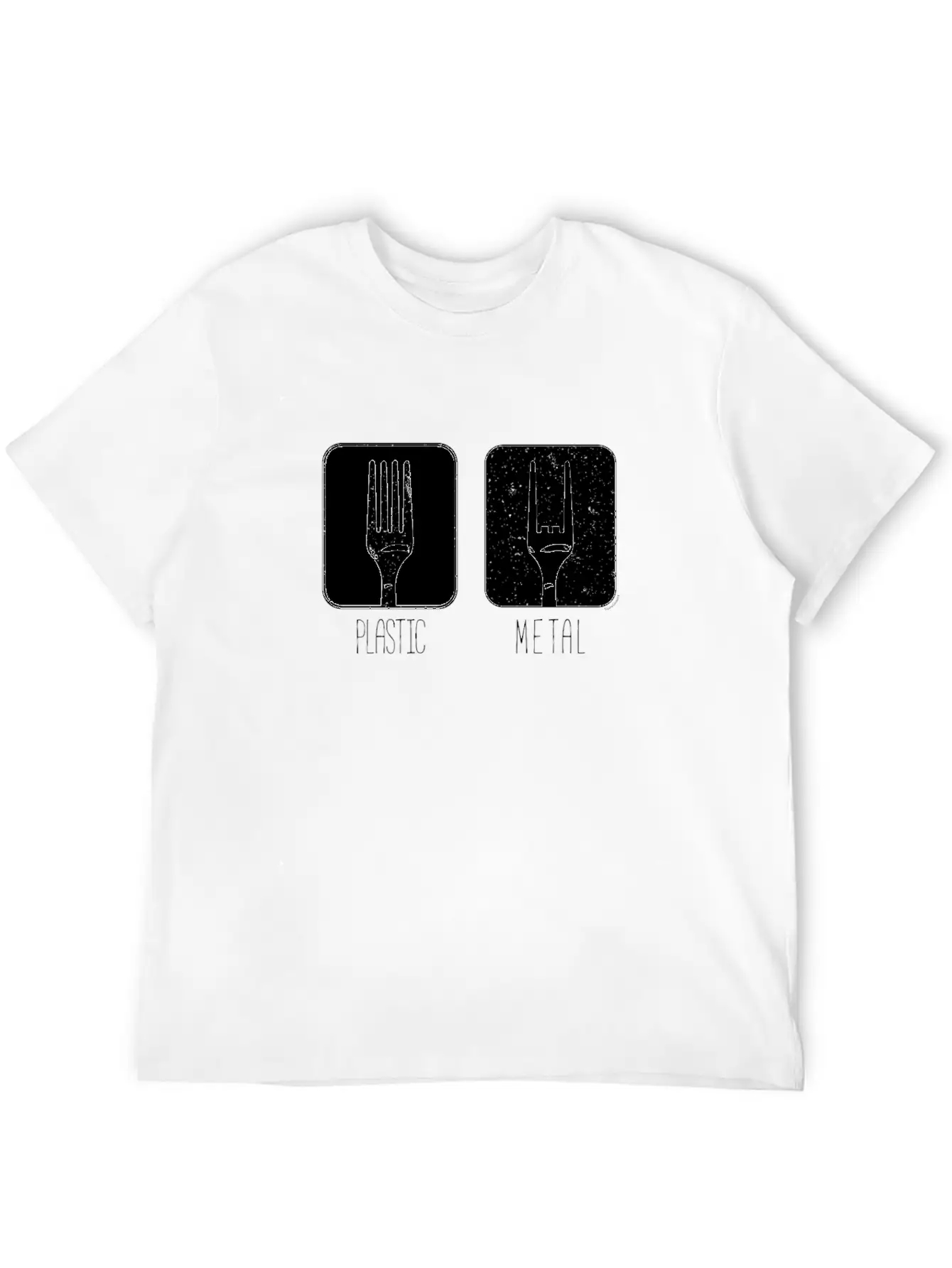 Plastic Metal Fork Breathable Soft Cotton T-Shirt – Timeless Casual Look