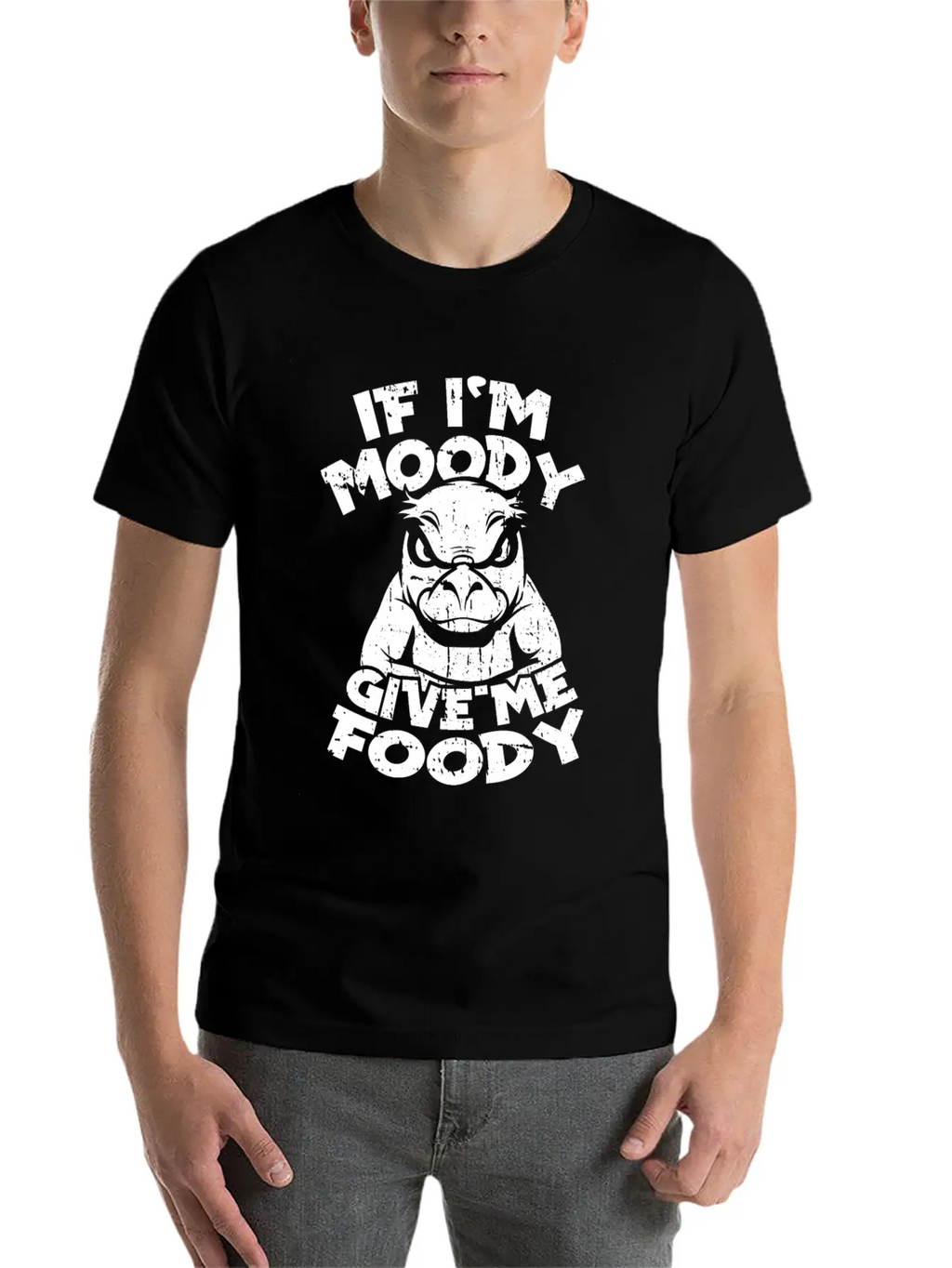 Platypus Funny If Im Moody Give Me Foody Unisex Short Sleeve Soft Cotton T-Shirt – Casual Everyday Wear