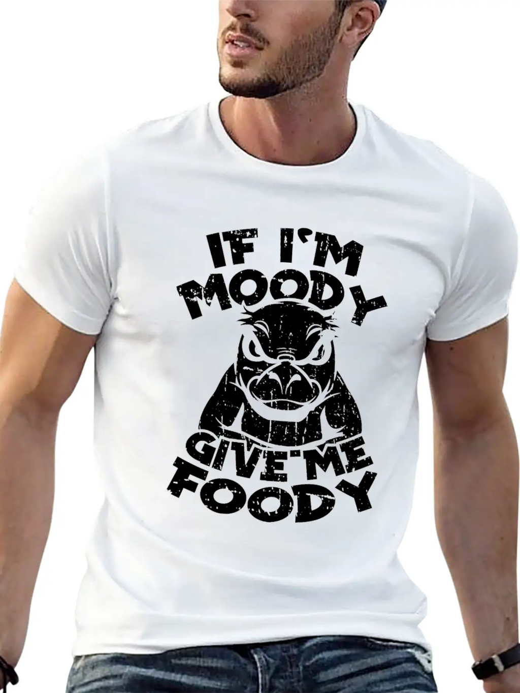 Platypus Funny If Im Moody Give Me Foody Unisex Short Sleeve Soft Cotton T-Shirt – Casual Everyday Wear