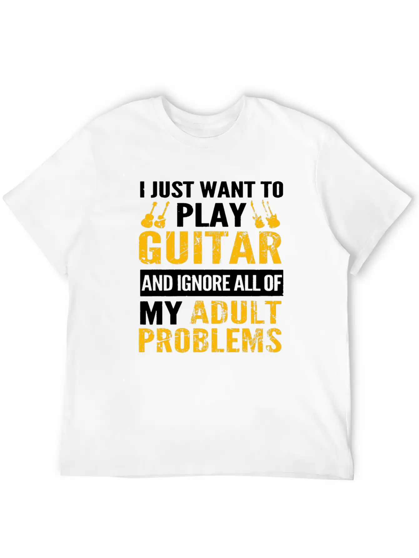 Play Guitar - Ignore All Of My Adult Problems Classic Fit Graphic Tee For Daily Comfort – Unisex Cotton Shirt