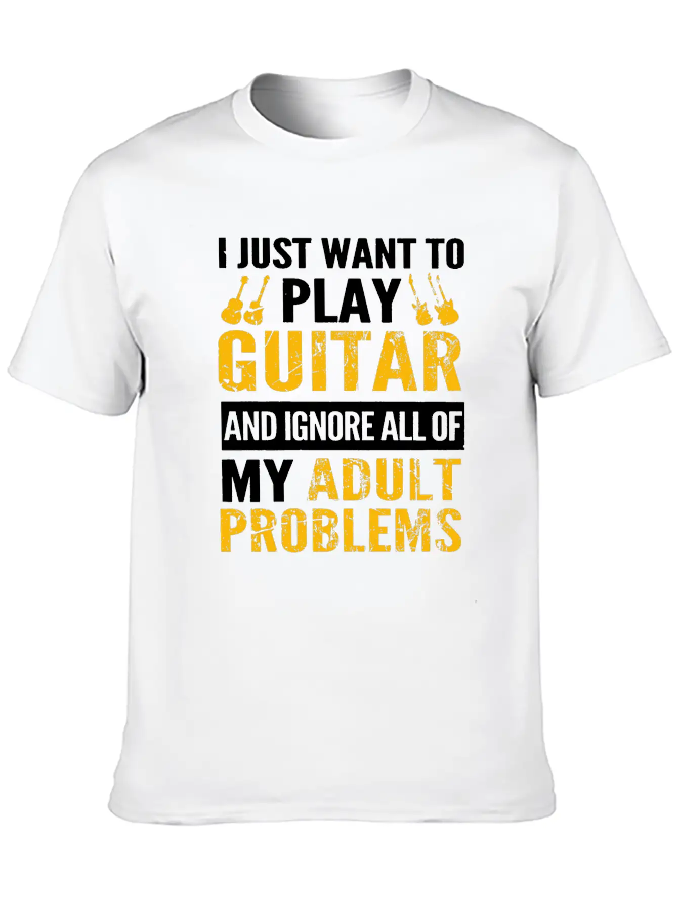 Play Guitar - Ignore All Of My Adult Problems Classic Fit Graphic Tee For Daily Comfort – Unisex Cotton Shirt