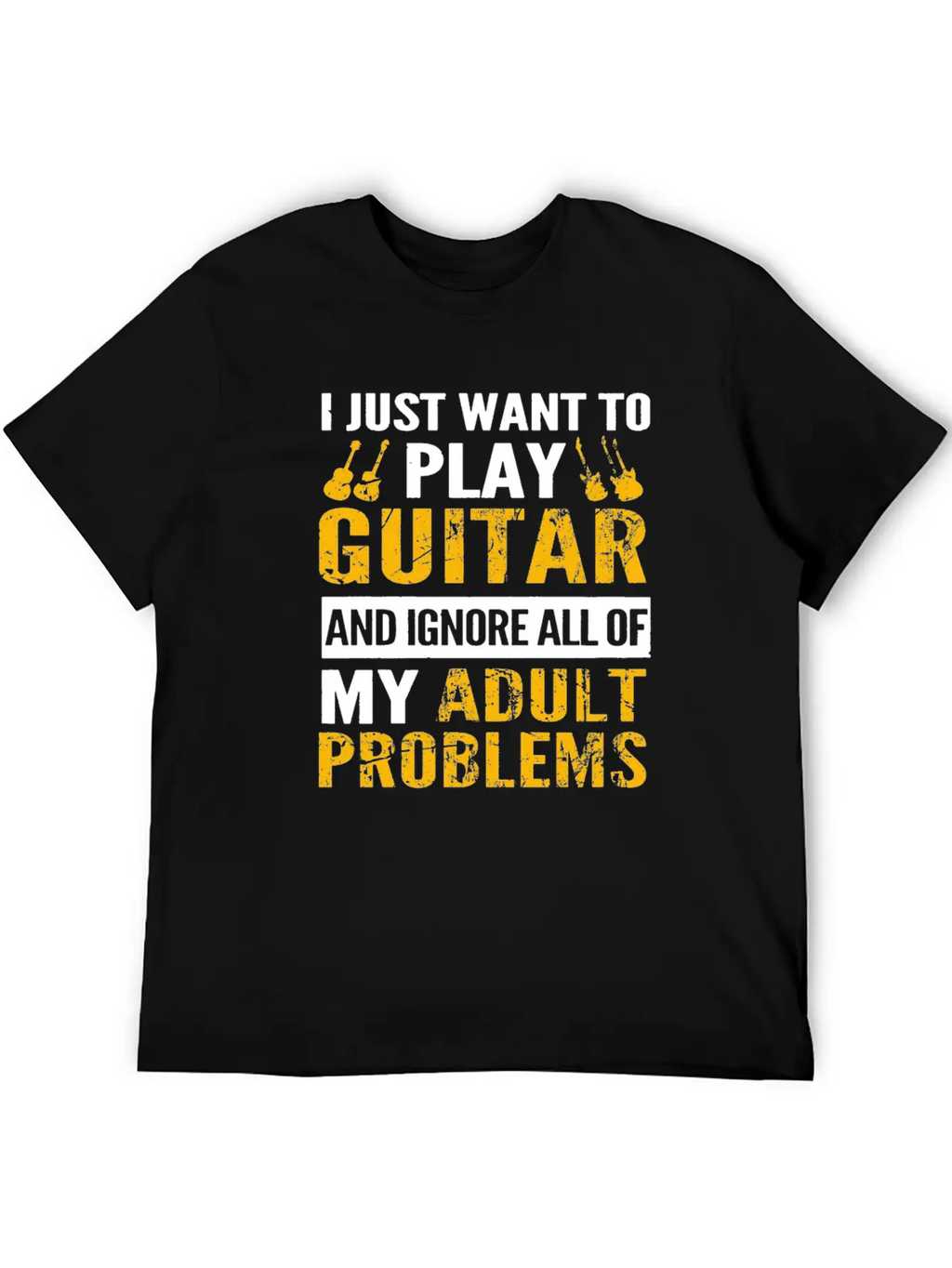 Play Guitar - Ignore All Of My Adult Problems Classic Fit Graphic Tee For Daily Comfort – Unisex Cotton Shirt