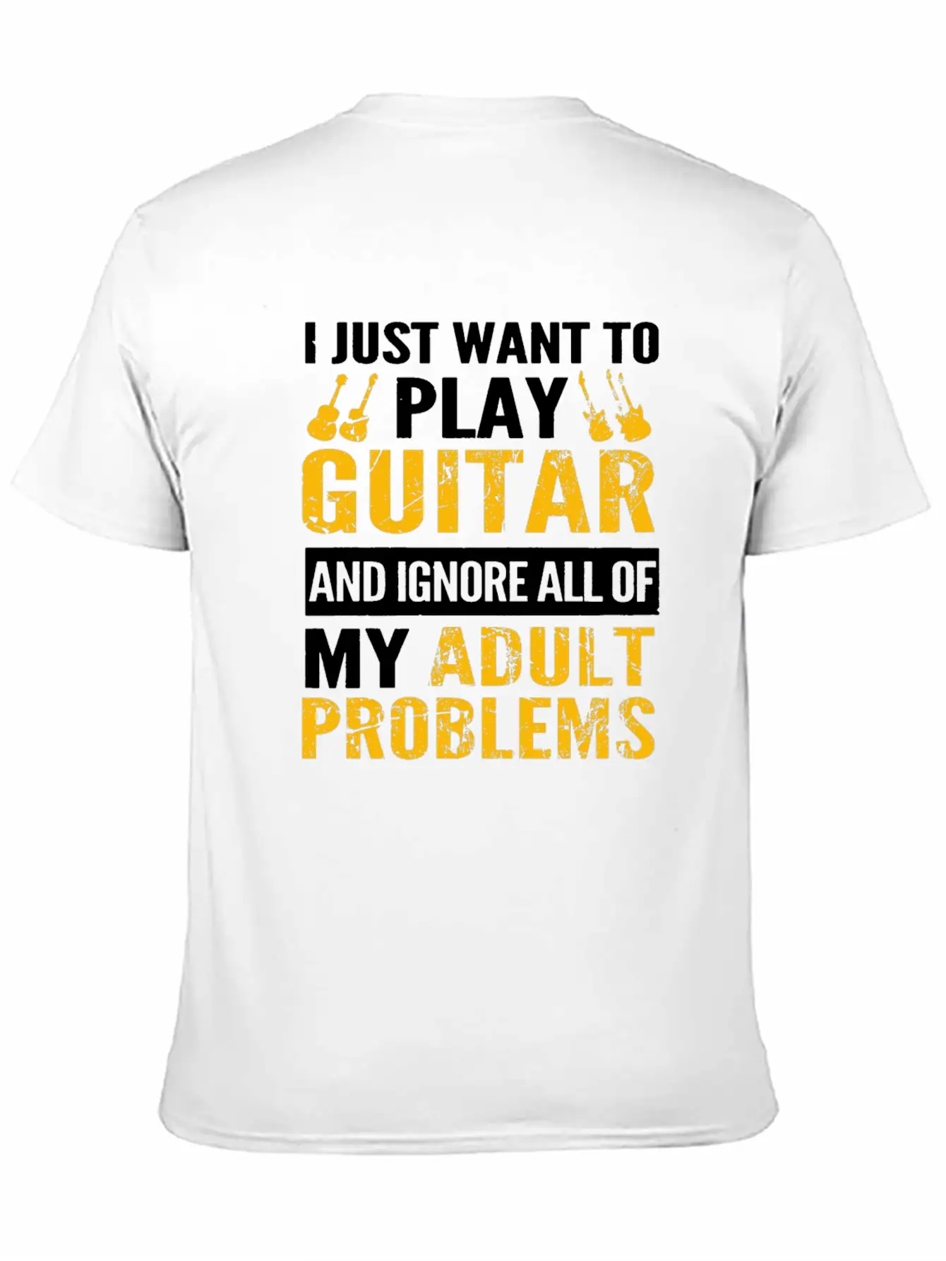 Play Guitar - Ignore All Of My Adult Problems Classic Fit Graphic Tee For Daily Comfort – Unisex Cotton Shirt
