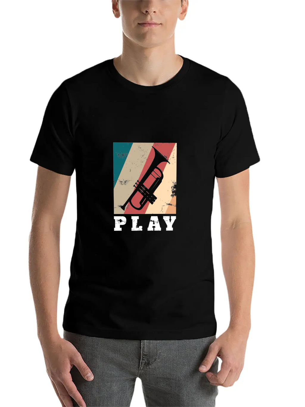 Play Trumpet Art Gift Christmas Birthday Kids Casual Graphic T-Shirt – Simple And Comfortable Daily Wear