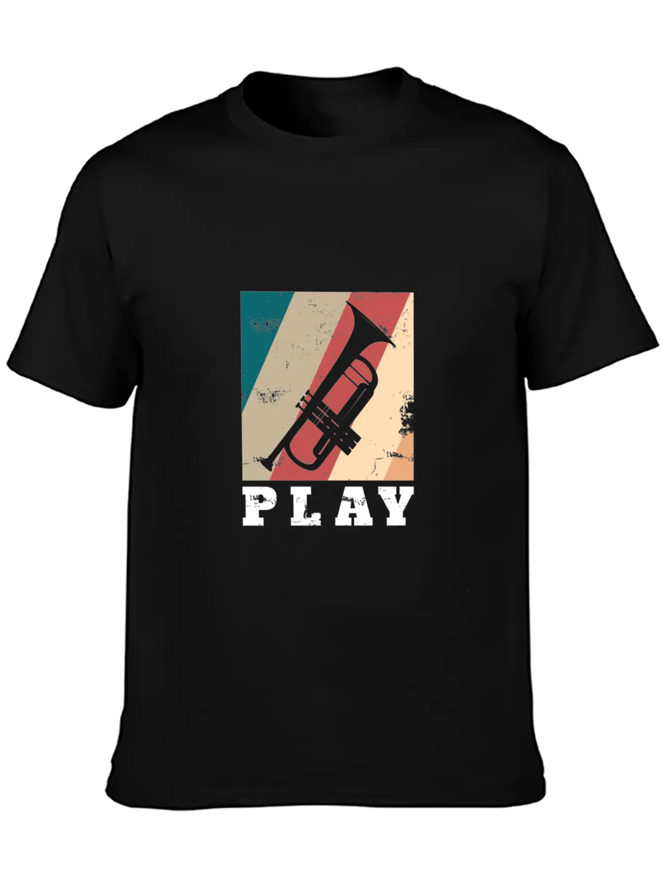 Play Trumpet Art Gift Christmas Birthday Kids Casual Graphic T-Shirt – Simple And Comfortable Daily Wear