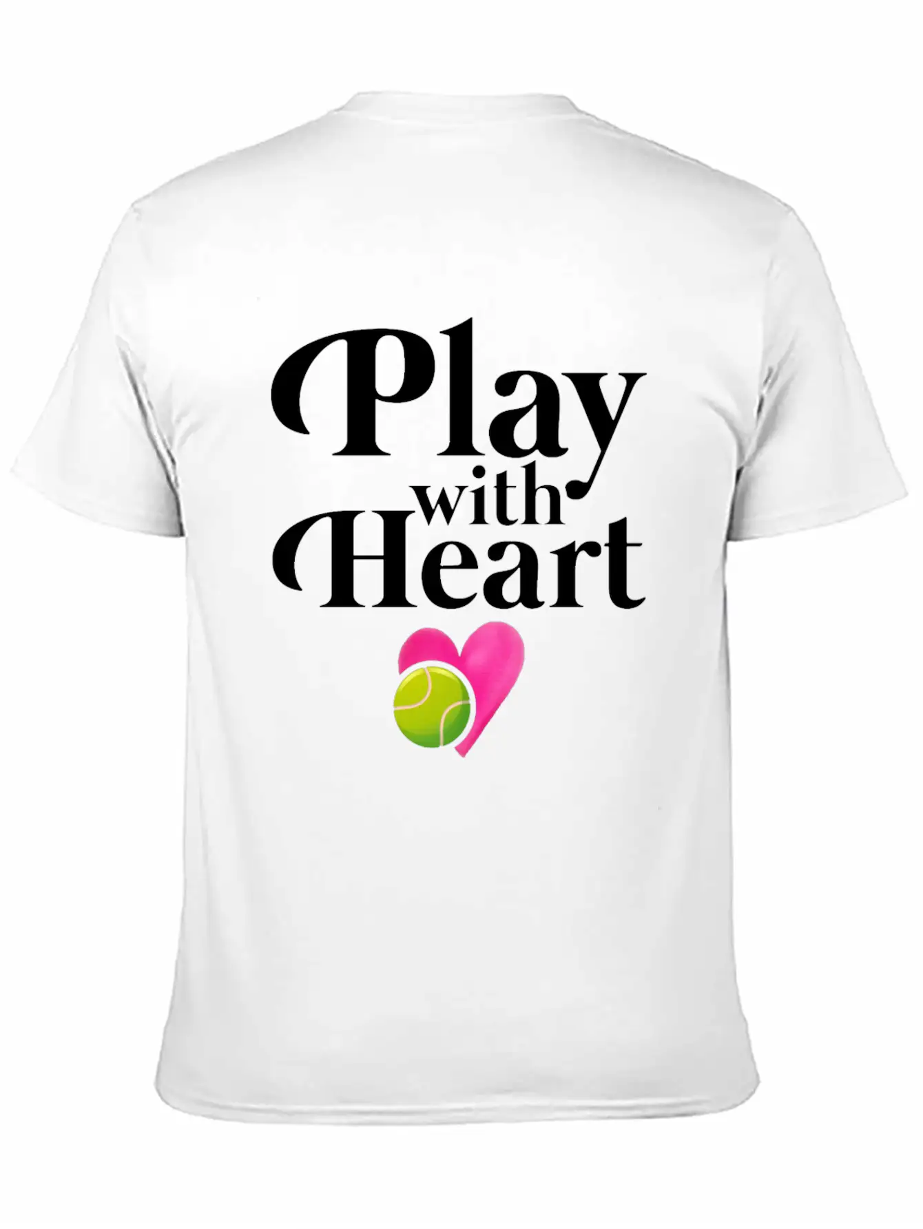 Play With Heart Tennis Essential Cotton Tee For Daily Outfits – Unisex Style