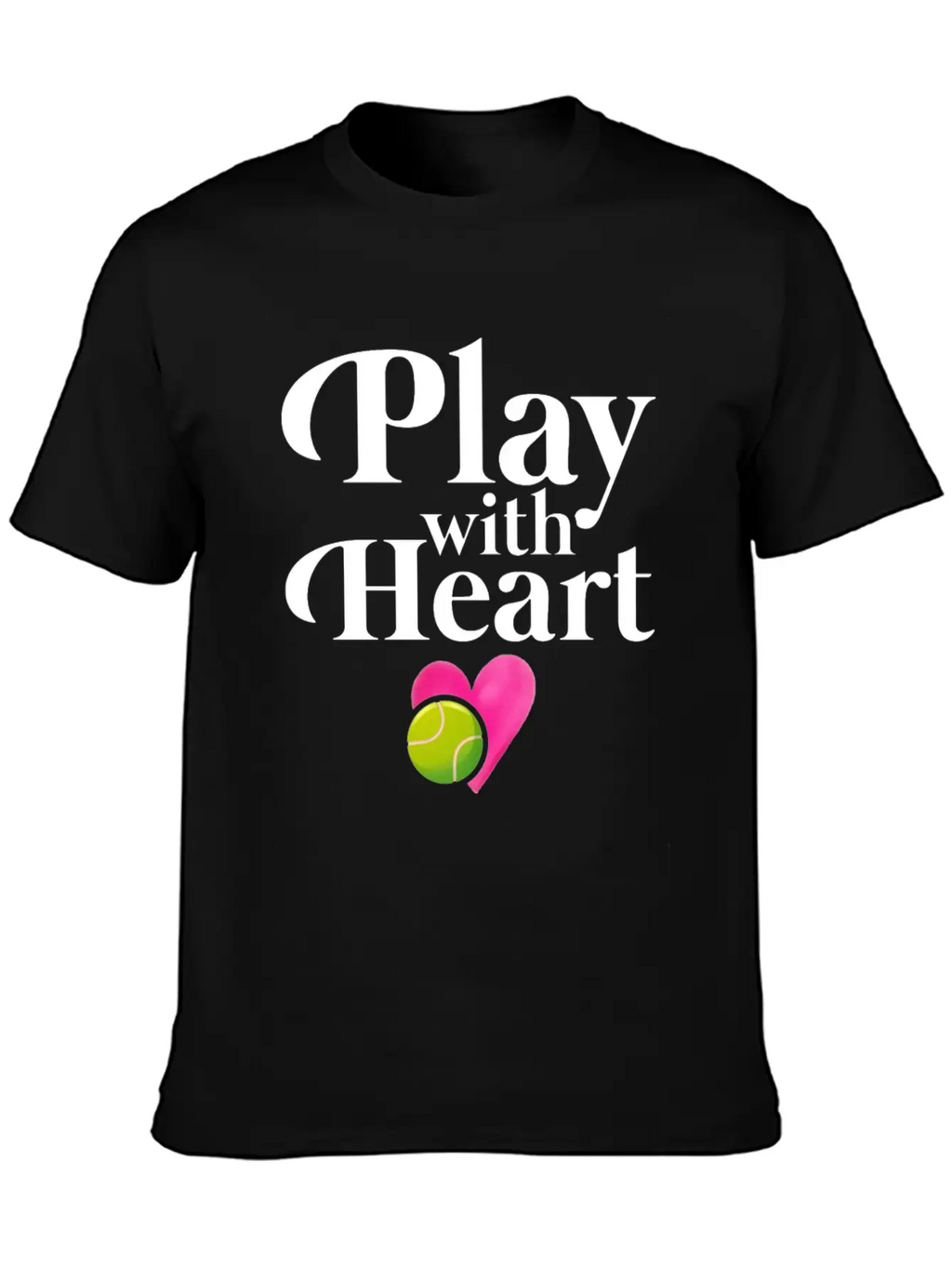 Play With Heart Tennis Essential Cotton Tee For Daily Outfits – Unisex Style