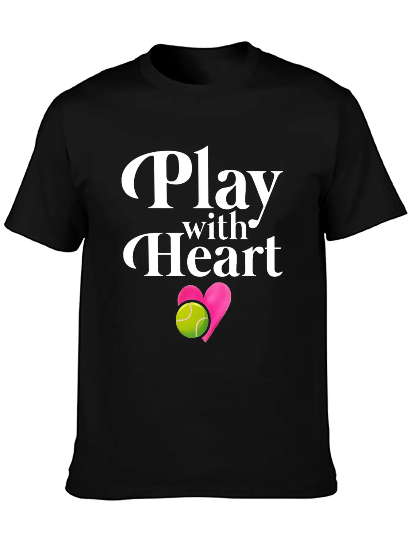 Play With Heart Tennis Essential Cotton Tee For Daily Outfits – Unisex Style