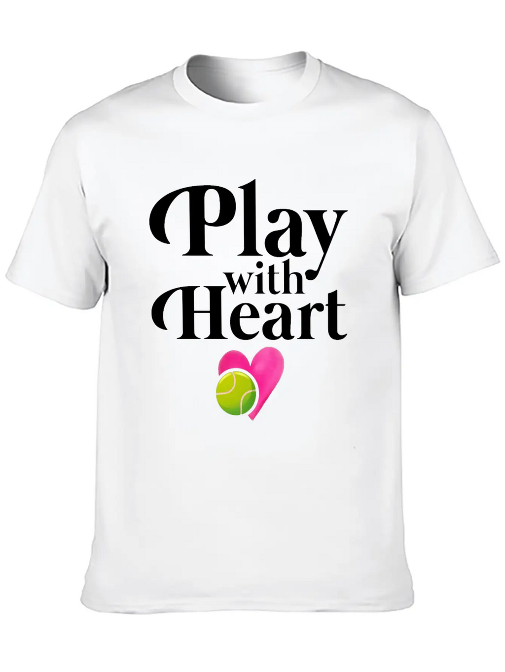 Play With Heart Tennis Essential Cotton Tee For Daily Outfits – Unisex Style