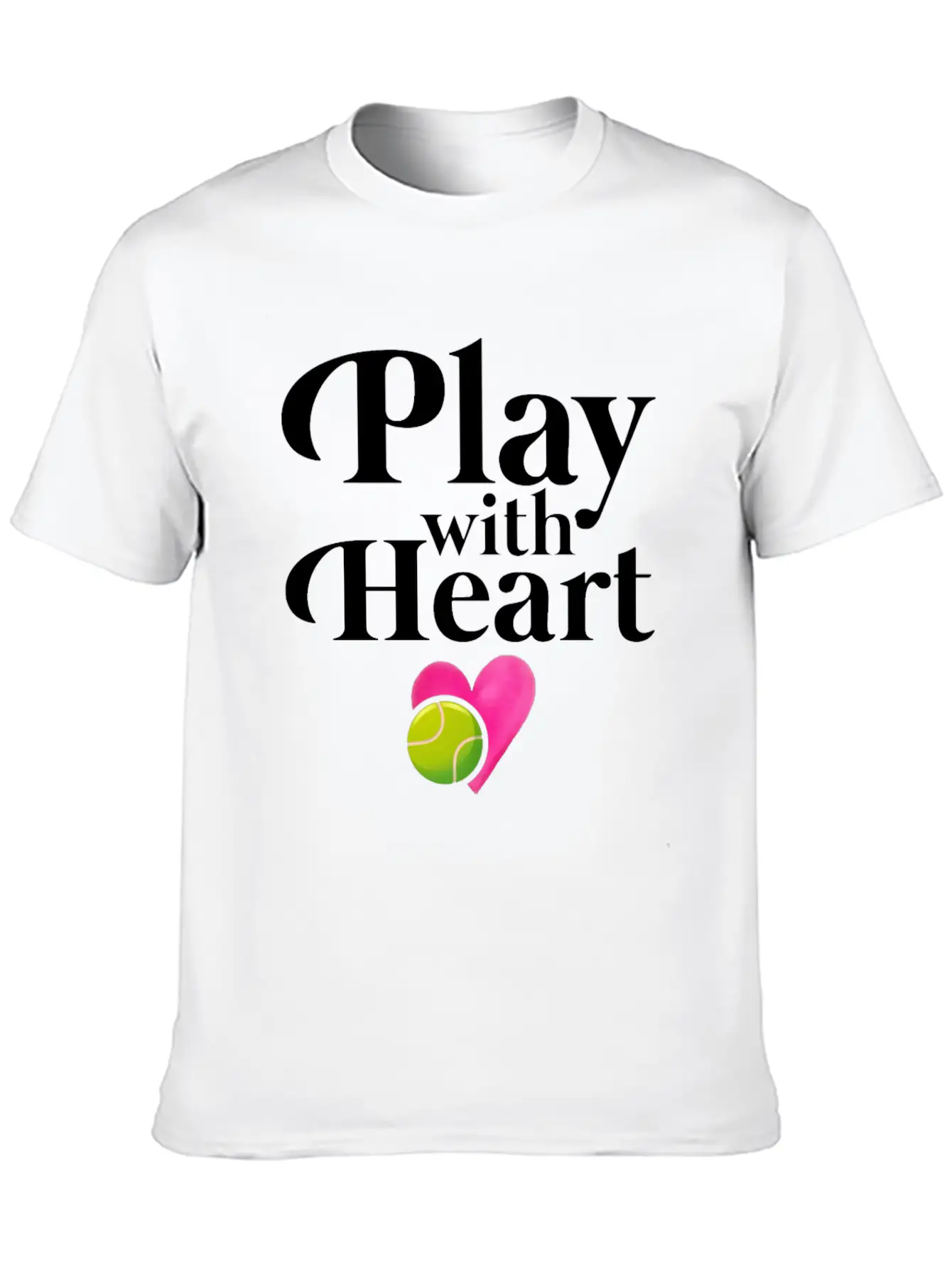 Play With Heart Tennis Essential Cotton Tee For Daily Outfits – Unisex Style