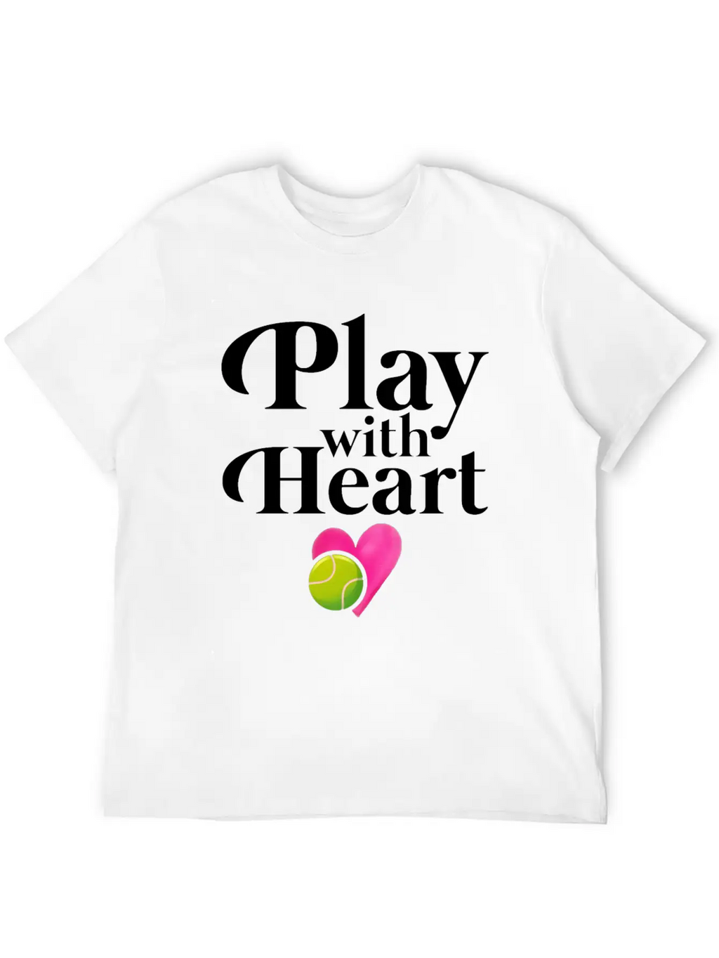 Play With Heart Tennis Essential Cotton Tee For Daily Outfits – Unisex Style