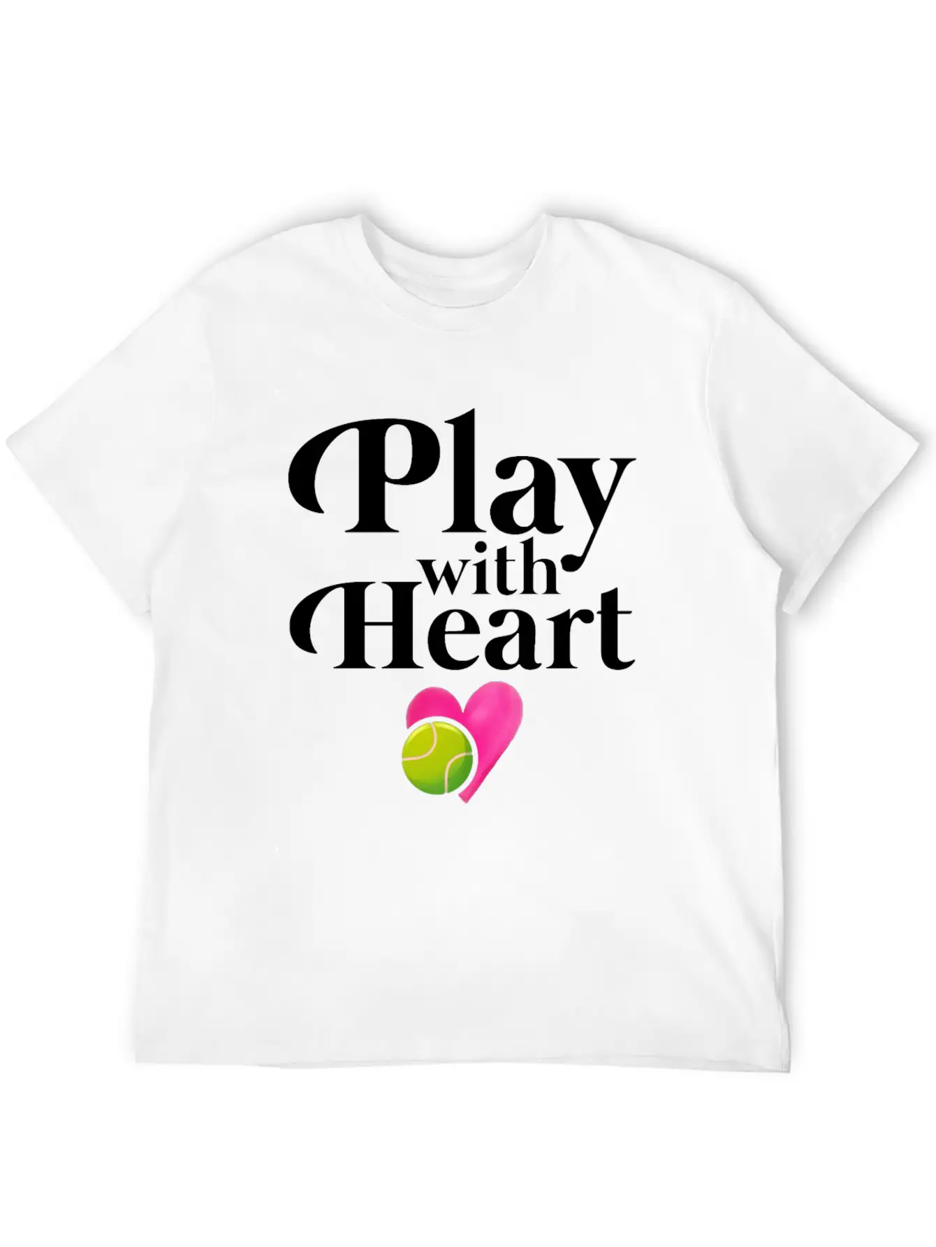 Play With Heart Tennis Essential Cotton Tee For Daily Outfits – Unisex Style