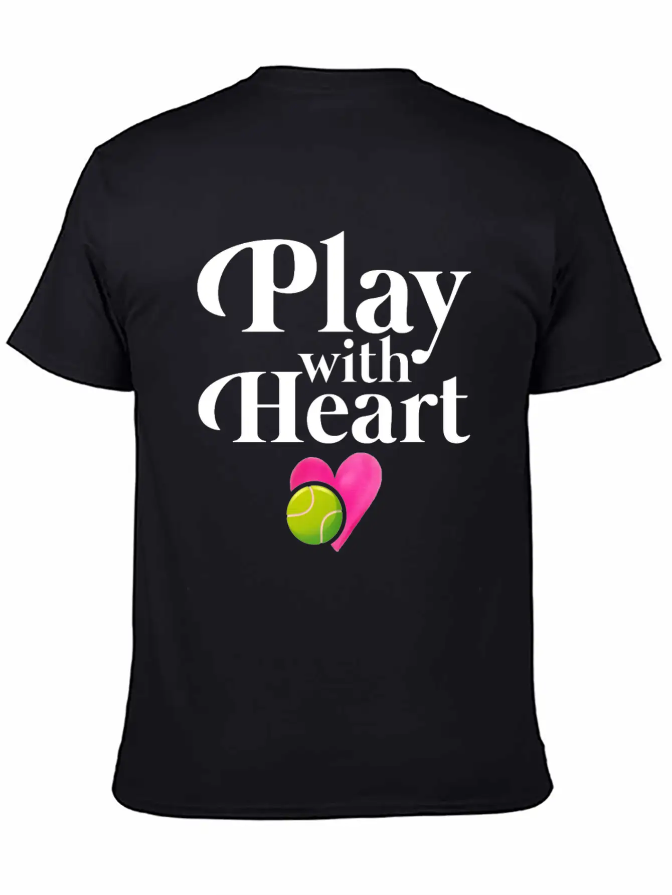 Play With Heart Tennis Essential Cotton Tee For Daily Outfits – Unisex Style