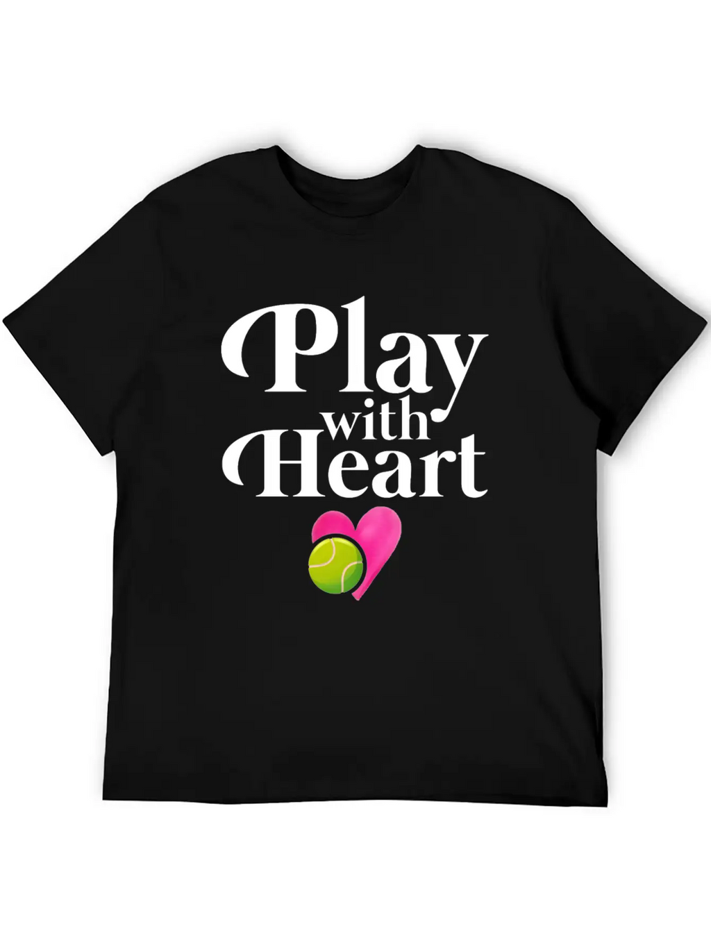 Play With Heart Tennis Essential Cotton Tee For Daily Outfits – Unisex Style