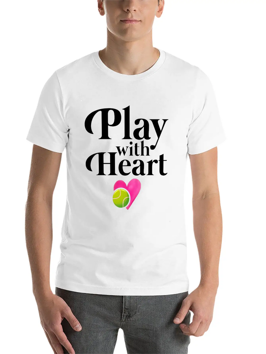 Play With Heart Tennis Essential Cotton Tee For Daily Outfits – Unisex Style