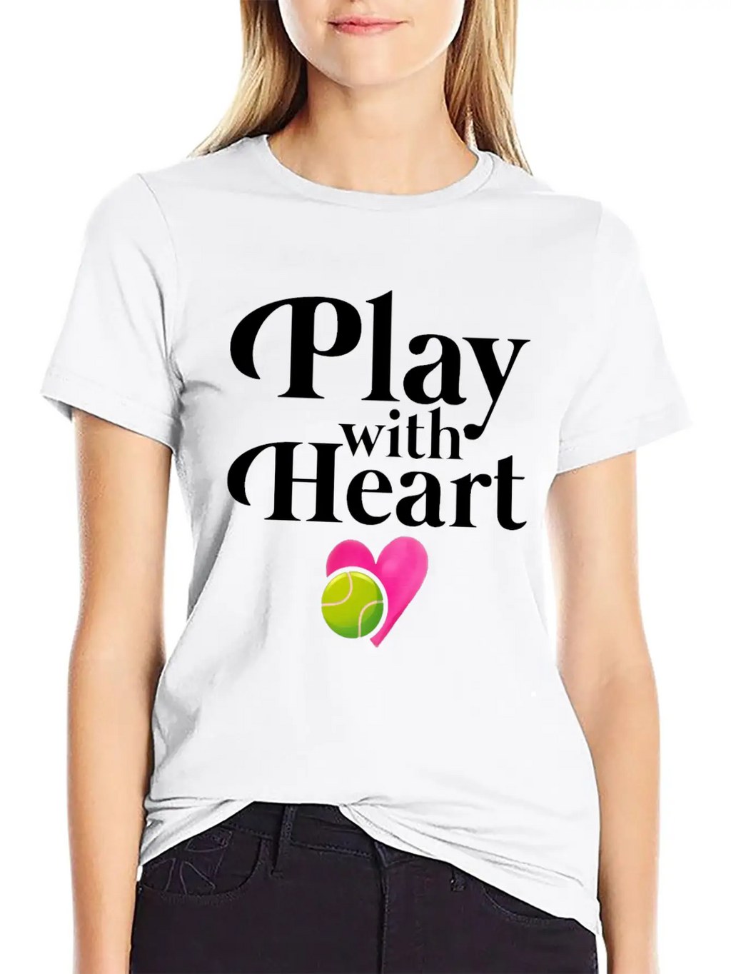 Play With Heart Tennis Essential Cotton Tee For Daily Outfits – Unisex Style