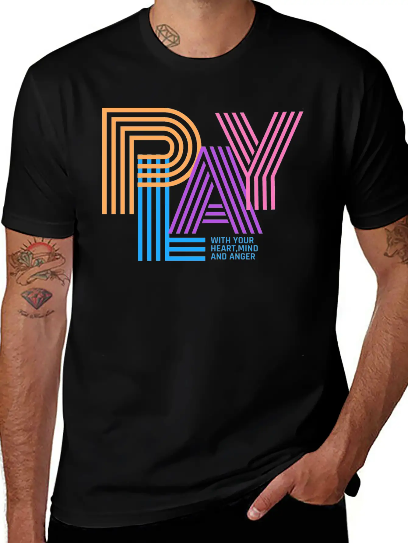 PLAY WITH YOUR HEART,MIND AND ANGER Unisex Casual T-Shirt – Clean Design For Daily Comfort