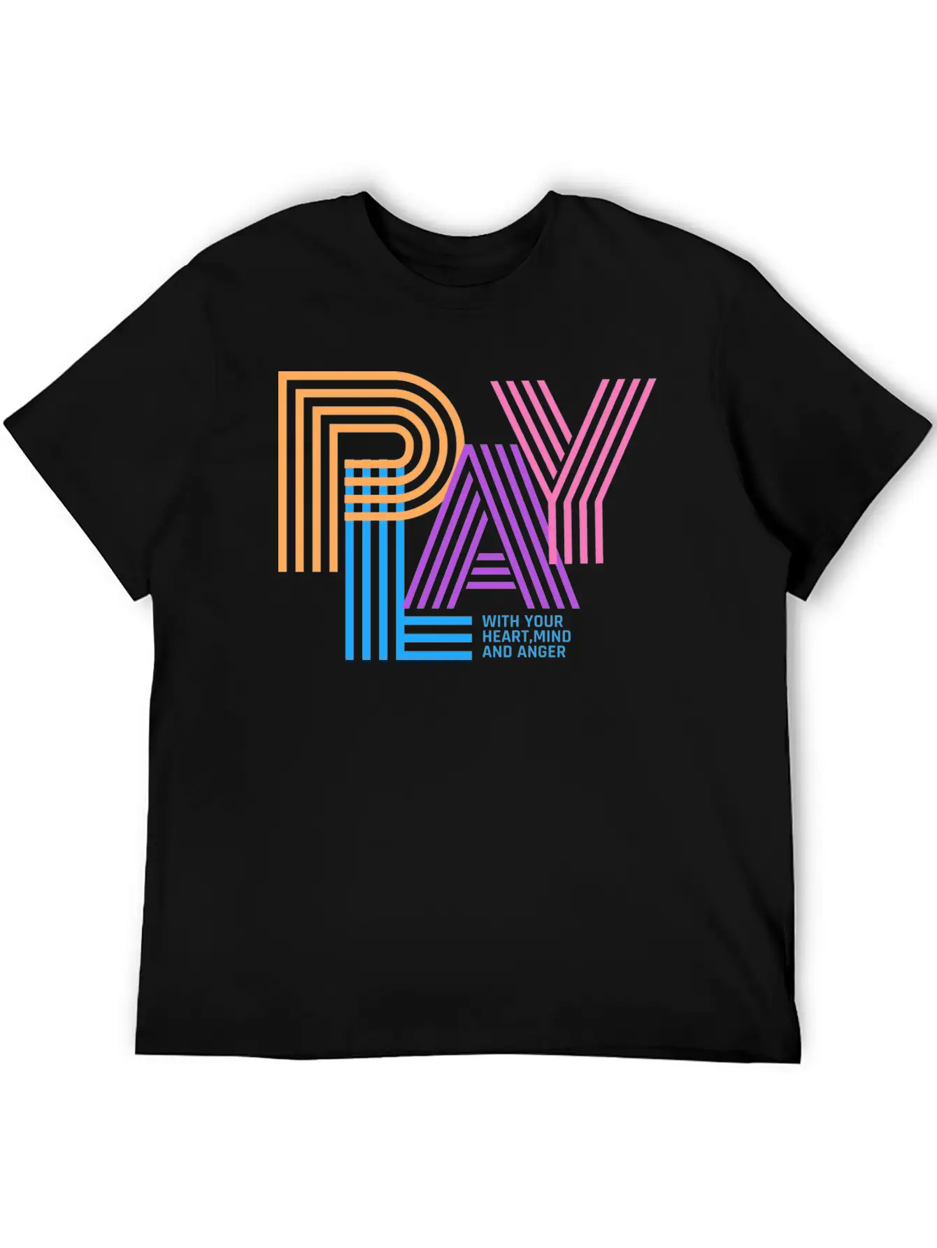 PLAY WITH YOUR HEART,MIND AND ANGER Unisex Casual T-Shirt – Clean Design For Daily Comfort