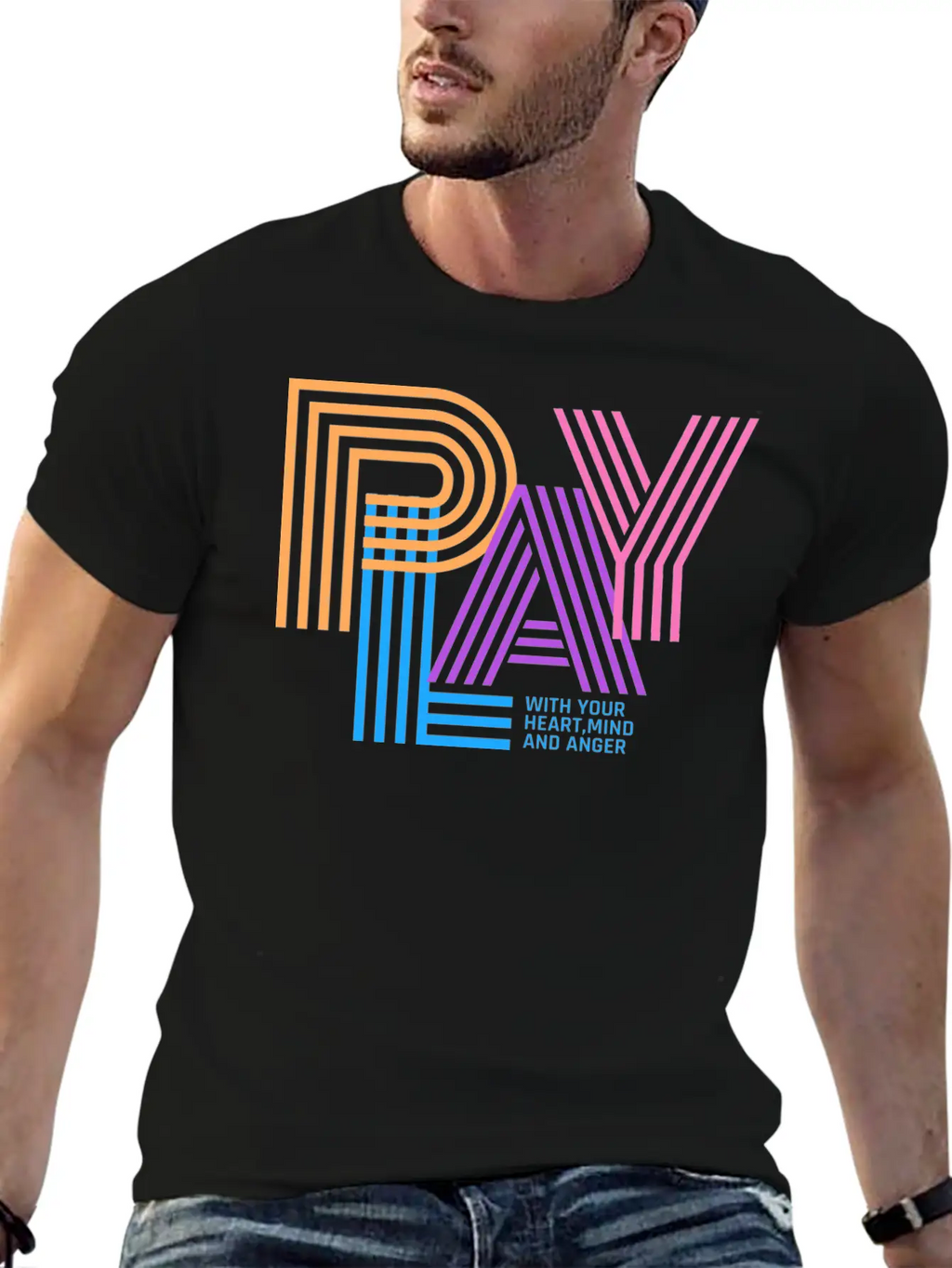 PLAY WITH YOUR HEART,MIND AND ANGER Unisex Casual T-Shirt – Clean Design For Daily Comfort