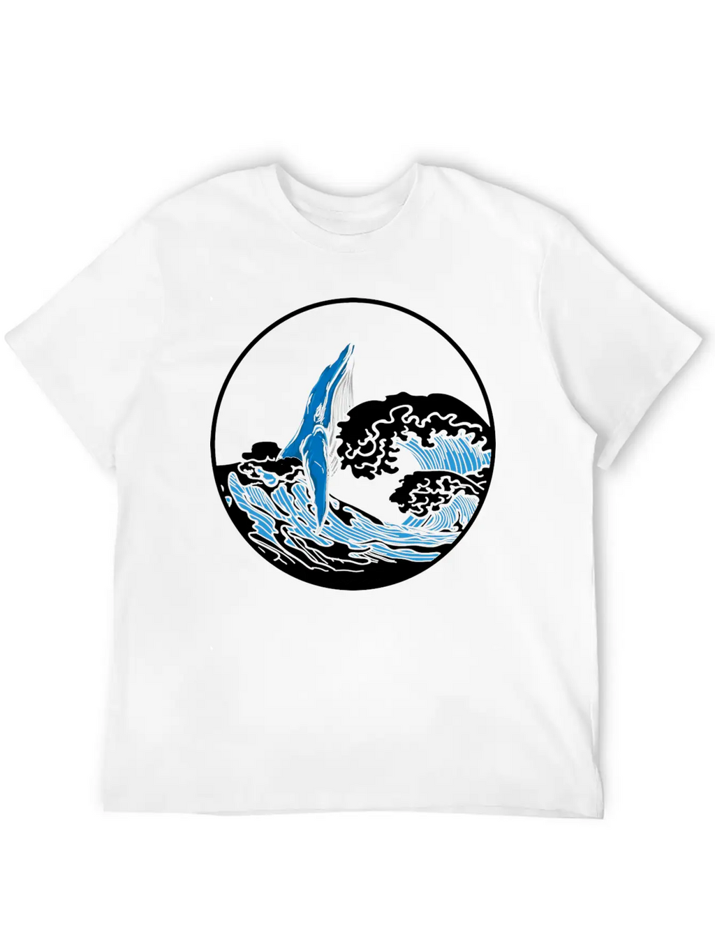 Playful Hump Back Whale Aesthetic Design Essential Cotton Tee For Daily Outfits – Unisex Style