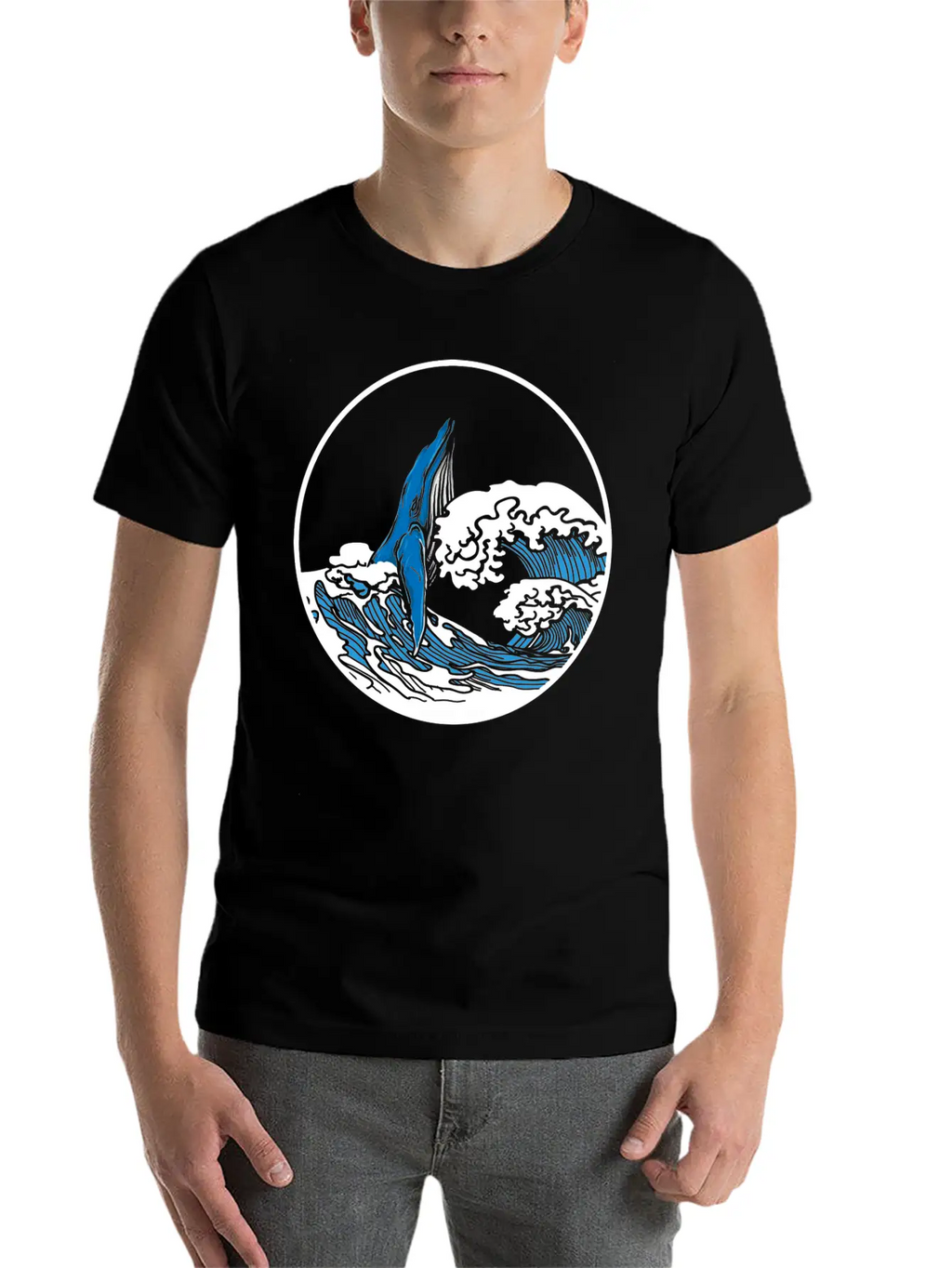Playful Hump Back Whale Aesthetic Design Essential Cotton Tee For Daily Outfits – Unisex Style