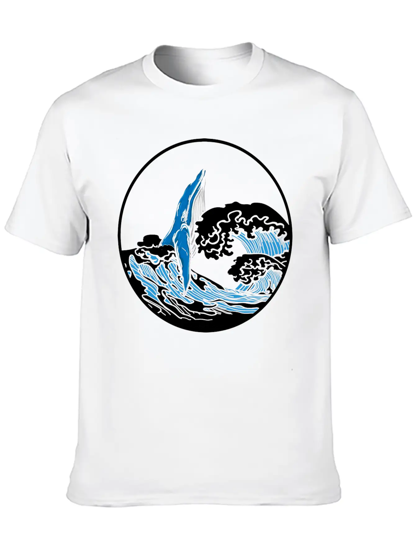 Playful Hump Back Whale Aesthetic Design Essential Cotton Tee For Daily Outfits – Unisex Style
