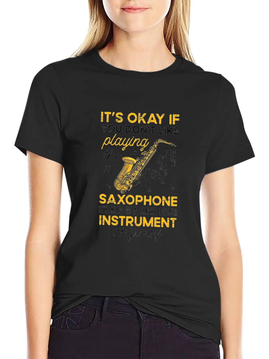 Playing Saxophone Musician Jazz Music Musician Unisex Casual T-Shirt – Clean Design For Daily Comfort