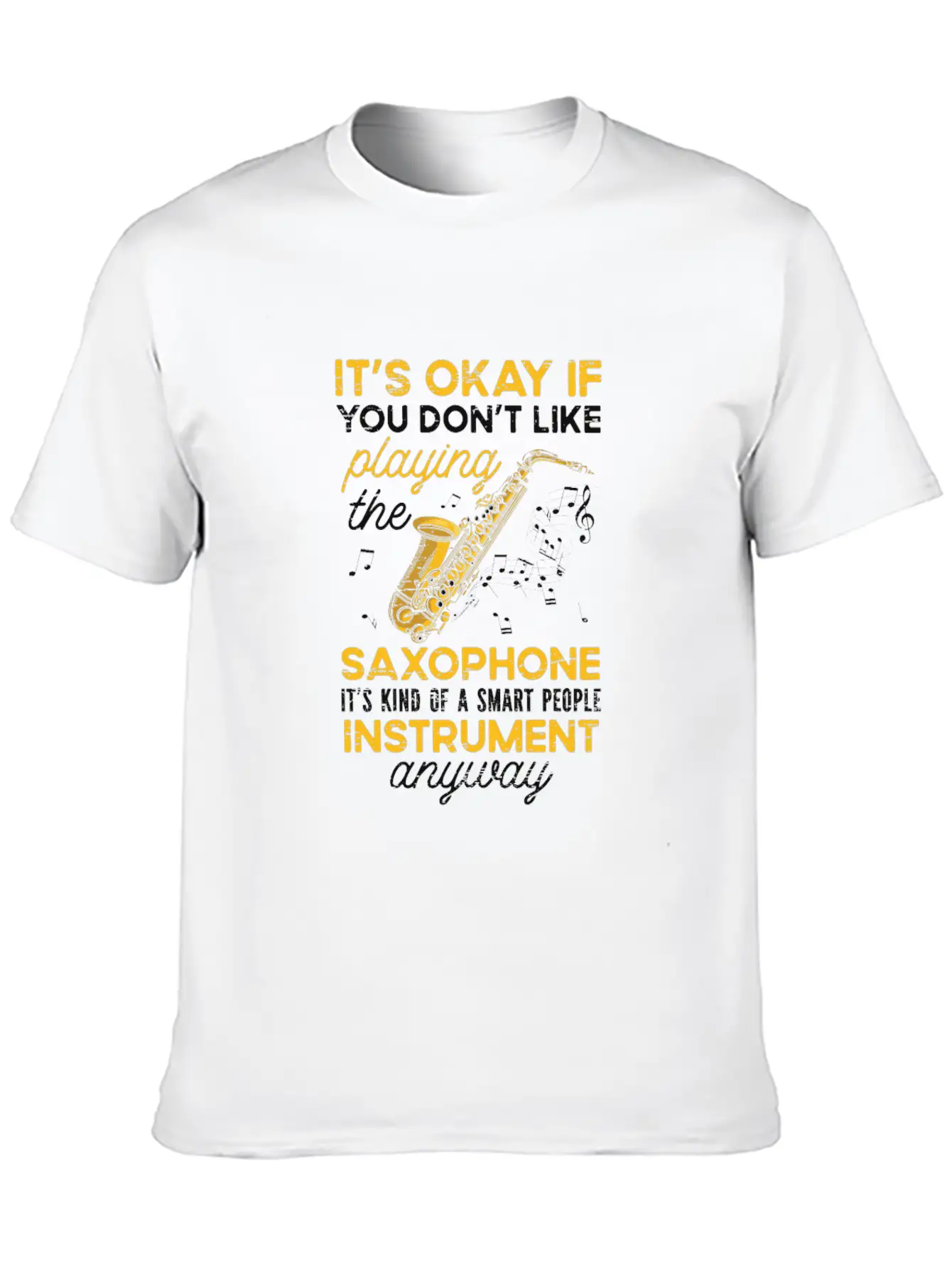 Playing Saxophone Musician Jazz Music Musician Unisex Casual T-Shirt – Clean Design For Daily Comfort