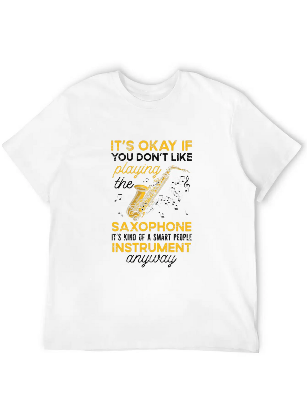 Playing Saxophone Musician Jazz Music Musician Unisex Casual T-Shirt – Clean Design For Daily Comfort