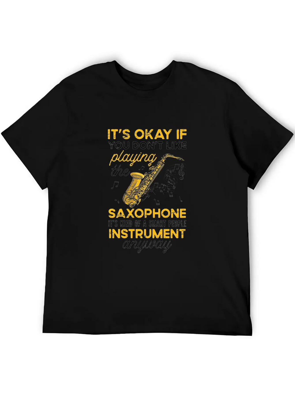 Playing Saxophone Musician Jazz Music Musician Unisex Casual T-Shirt – Clean Design For Daily Comfort