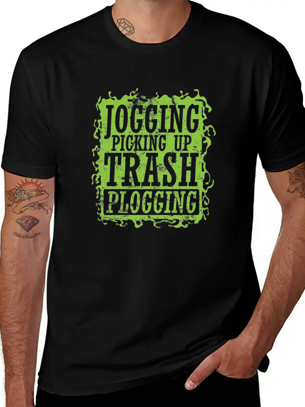 Plogging Jogging Picking Up Trash Casual Graphic T-Shirt – Simple And Comfortable Daily Wear