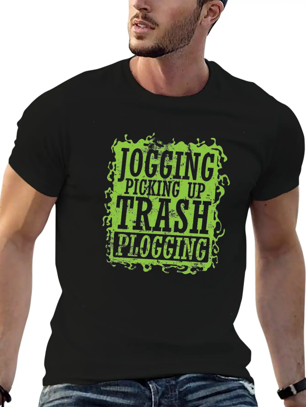 Plogging Jogging Picking Up Trash Casual Graphic T-Shirt – Simple And Comfortable Daily Wear