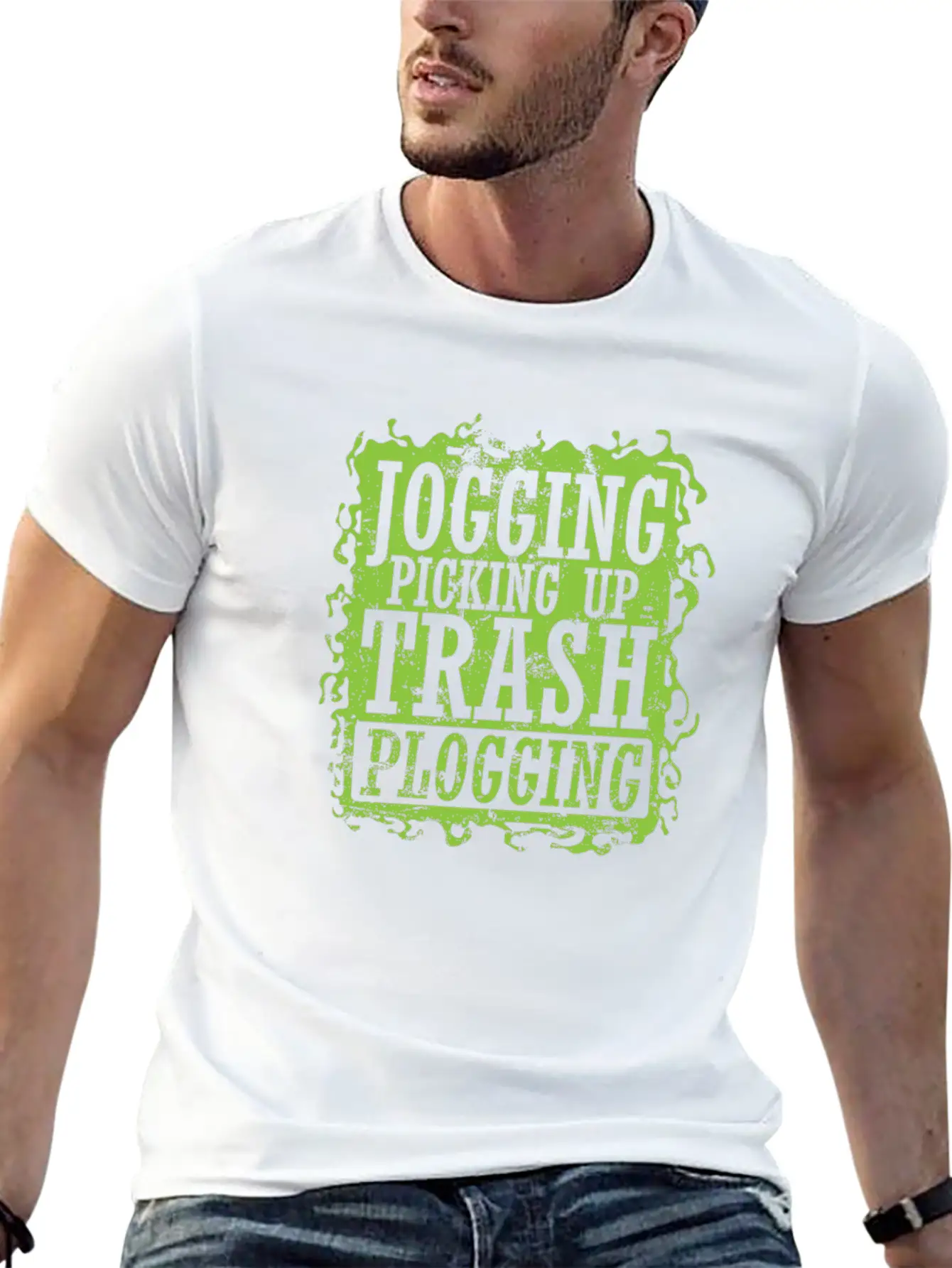 Plogging Jogging Picking Up Trash Casual Graphic T-Shirt – Simple And Comfortable Daily Wear