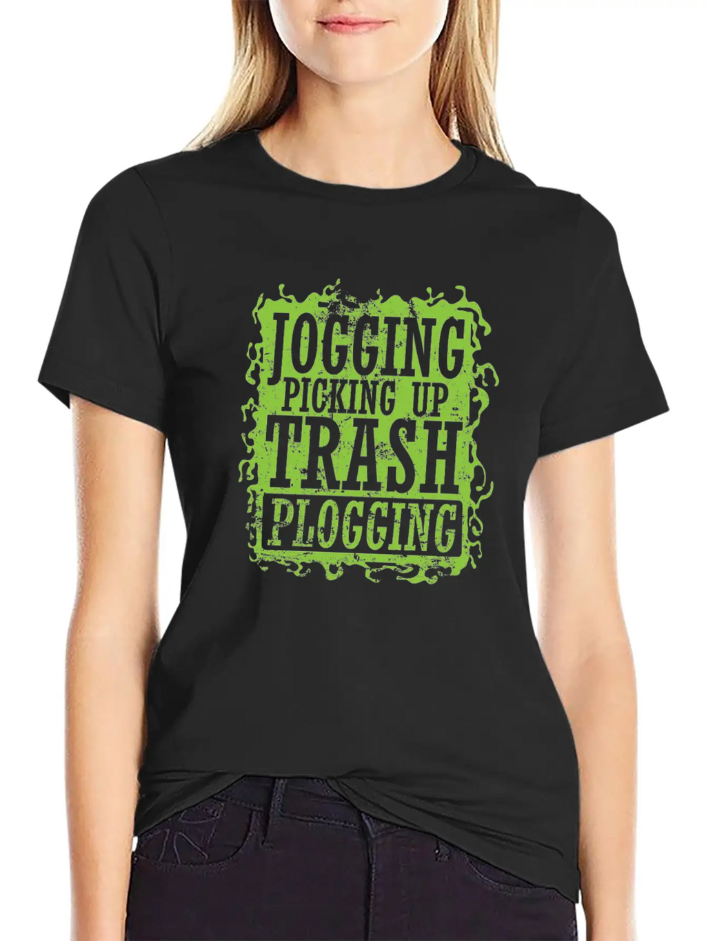 Plogging Jogging Picking Up Trash Casual Graphic T-Shirt – Simple And Comfortable Daily Wear
