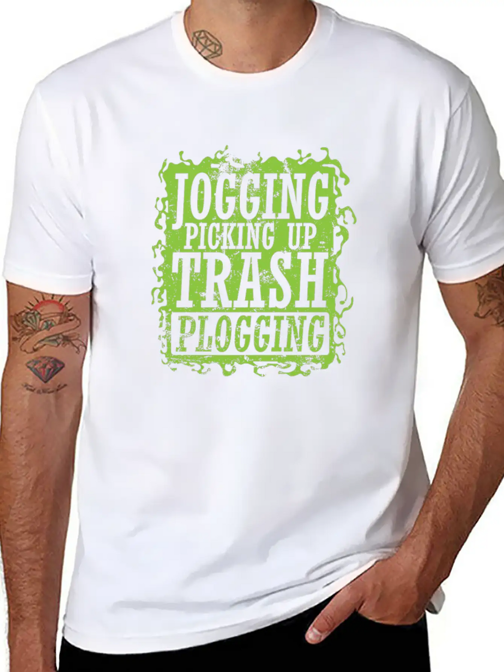 Plogging Jogging Picking Up Trash Casual Graphic T-Shirt – Simple And Comfortable Daily Wear