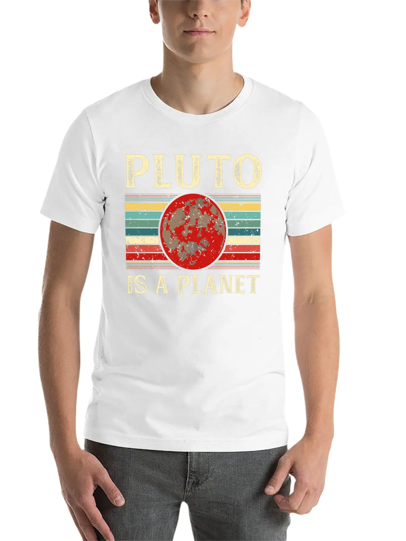 Pluto Is A Planet Space Astronomy Science Geek Unisex Short Sleeve Soft Cotton T-Shirt – Casual Everyday Wear