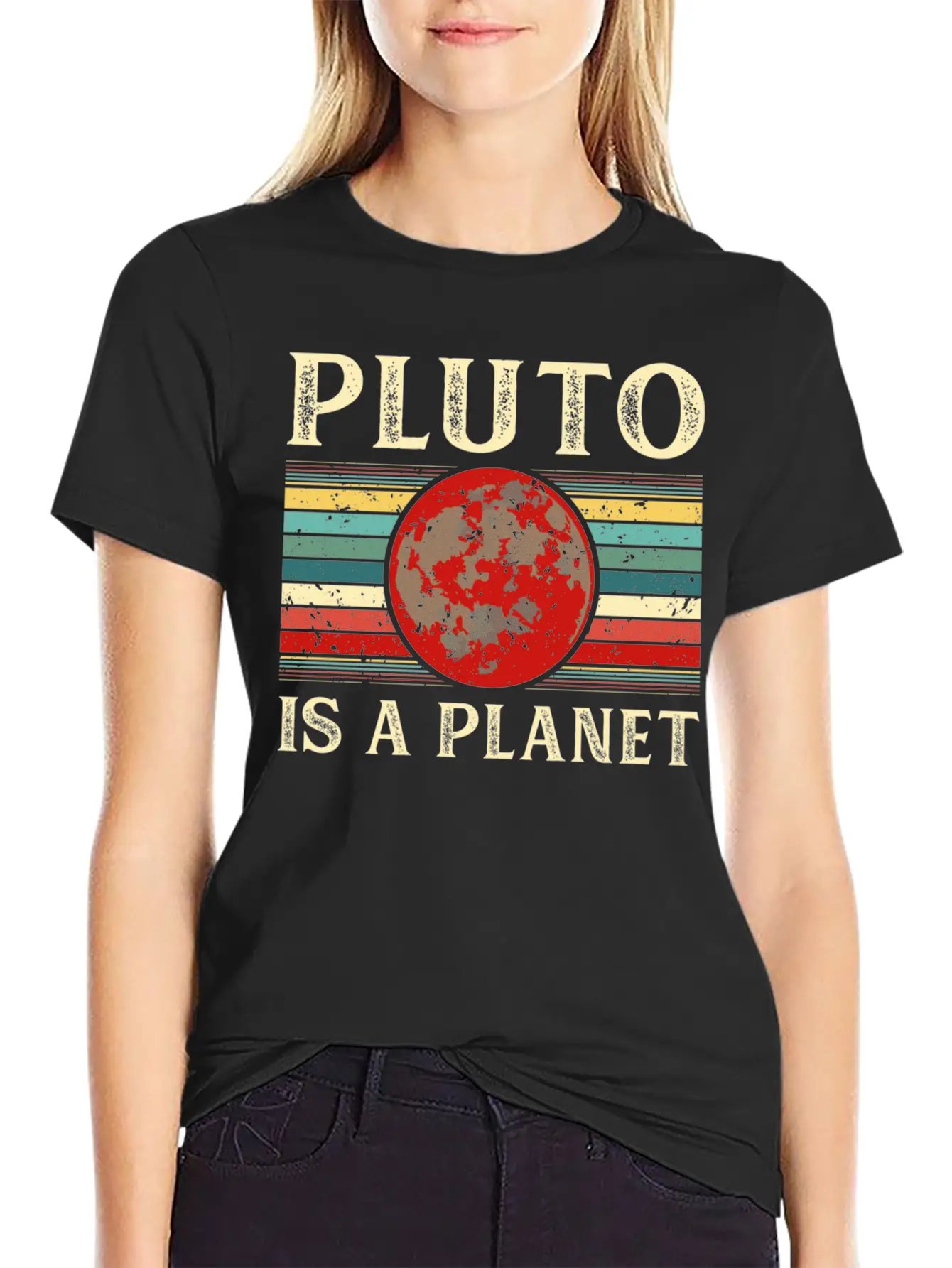Pluto Is A Planet Space Astronomy Science Geek Unisex Short Sleeve Soft Cotton T-Shirt – Casual Everyday Wear