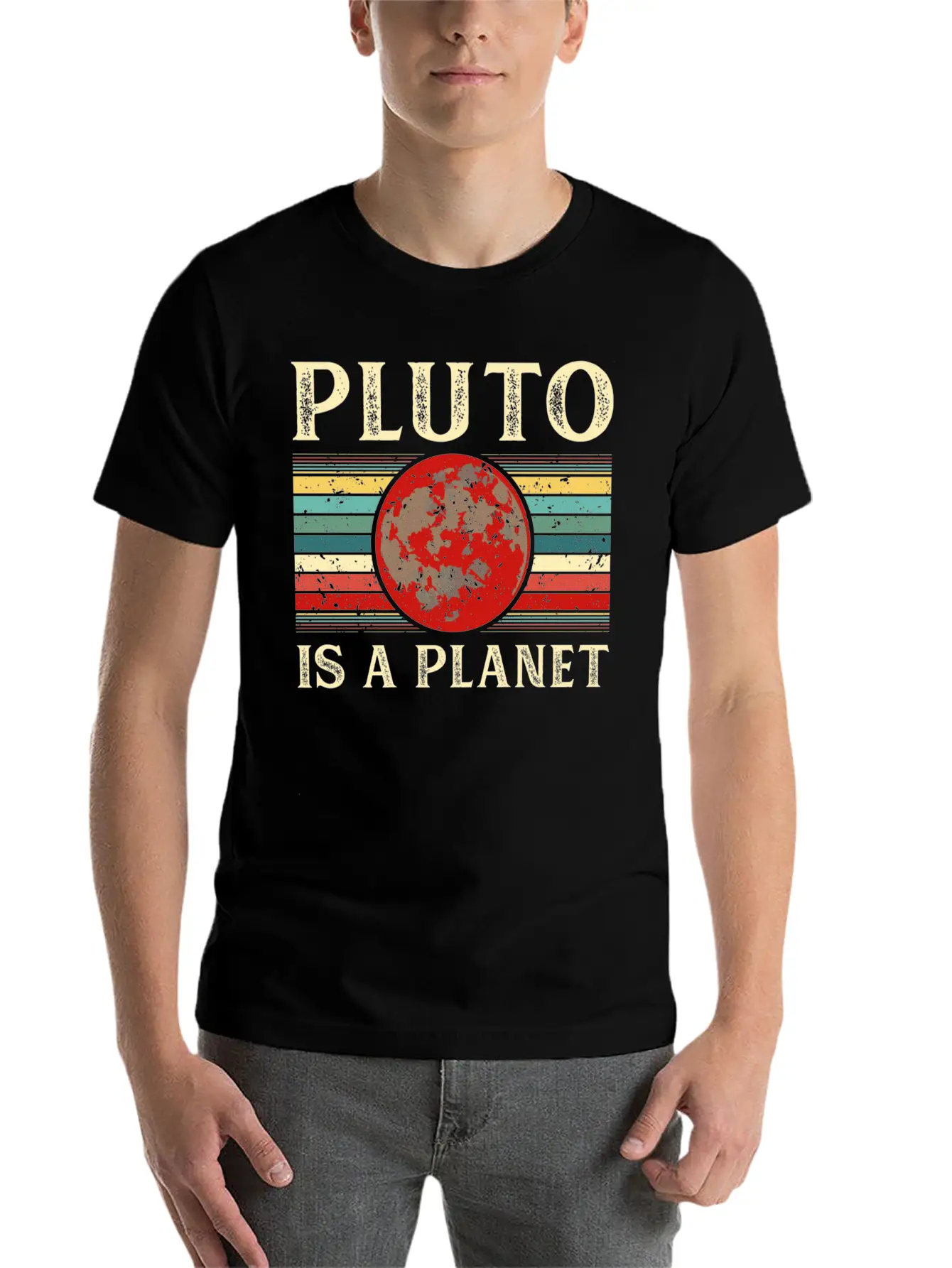 Pluto Is A Planet Space Astronomy Science Geek Unisex Short Sleeve Soft Cotton T-Shirt – Casual Everyday Wear
