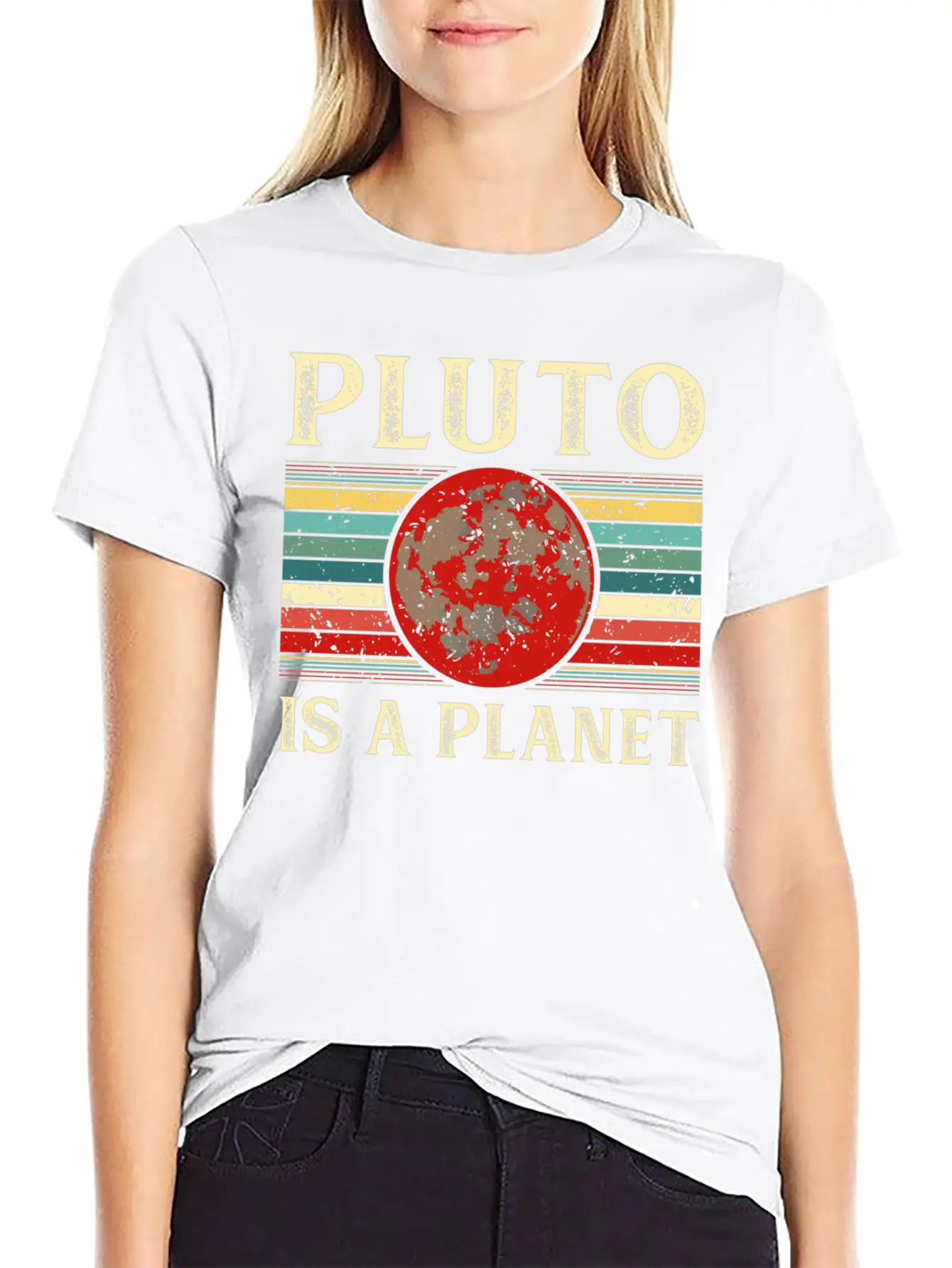 Pluto Is A Planet Space Astronomy Science Geek Unisex Short Sleeve Soft Cotton T-Shirt – Casual Everyday Wear