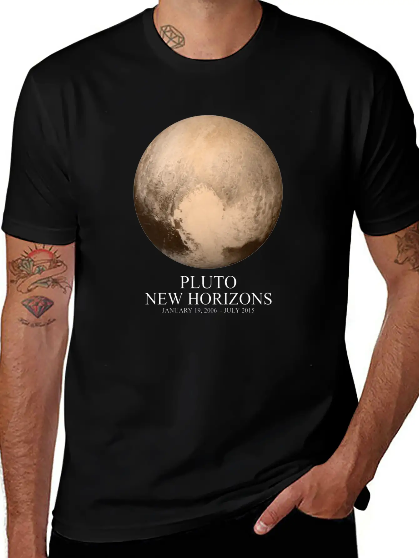 Pluto New Horizons Unisex Short Sleeve Soft Cotton T-Shirt – Casual Everyday Wear