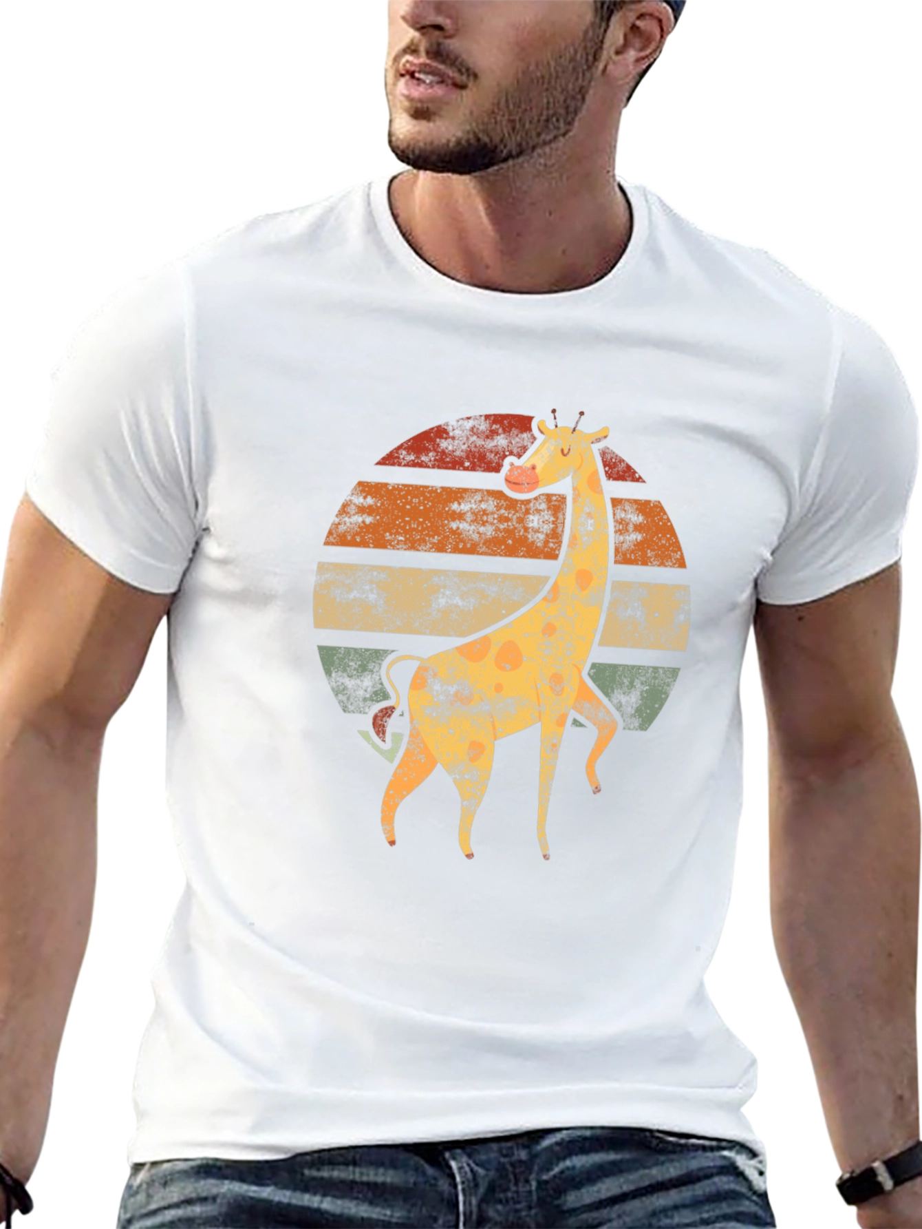 Retro Giraffe Sunset T-Shirt - Vintage Animal Tee