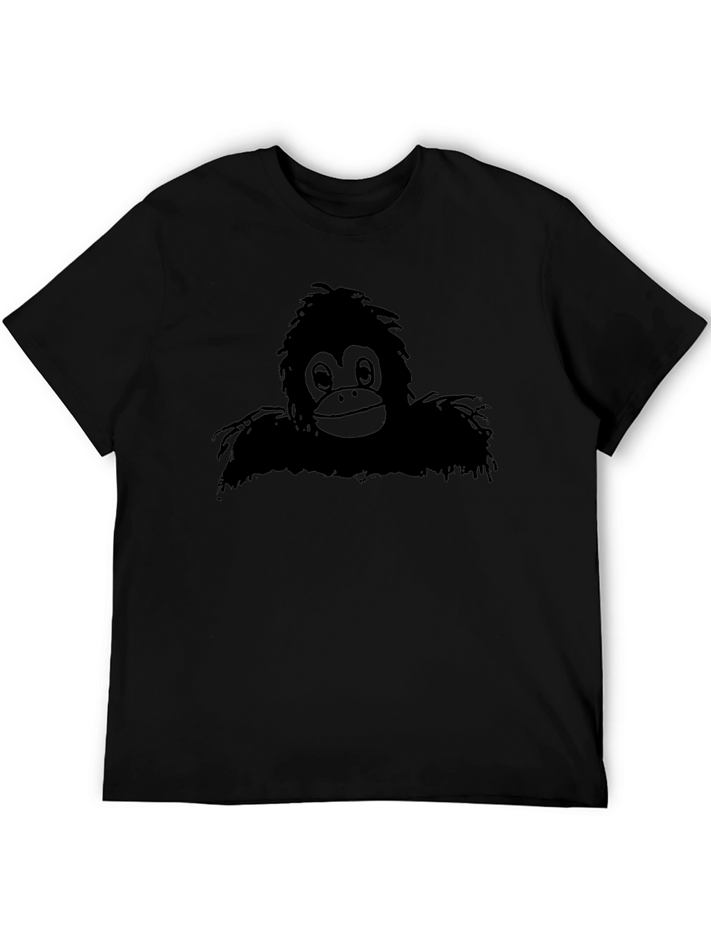 Cartoon Orangutan Graphic T-Shirt - Mens Black Tee