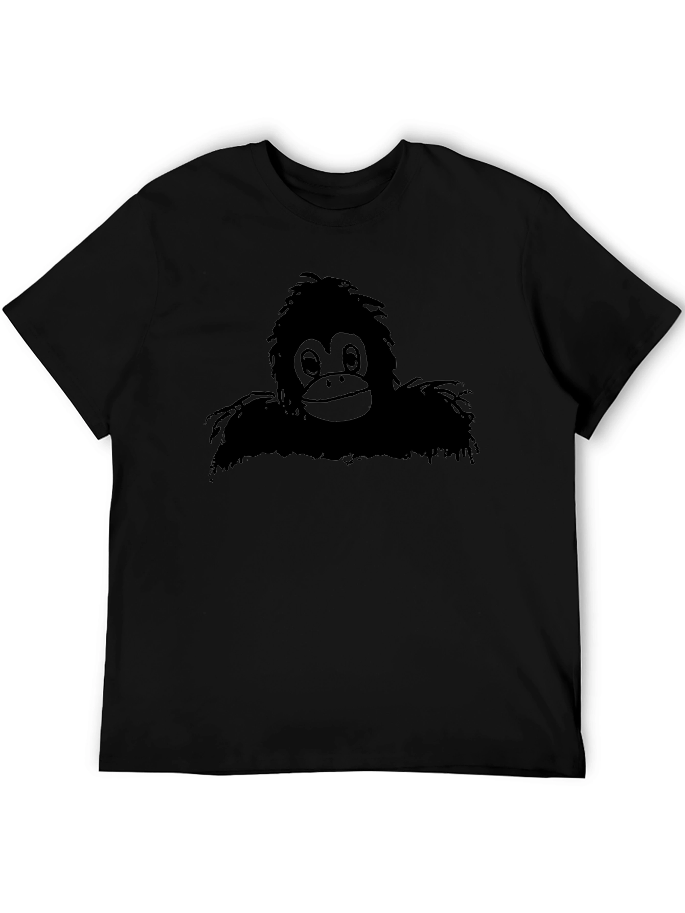 Cartoon Orangutan Graphic T-Shirt - Mens Black Tee